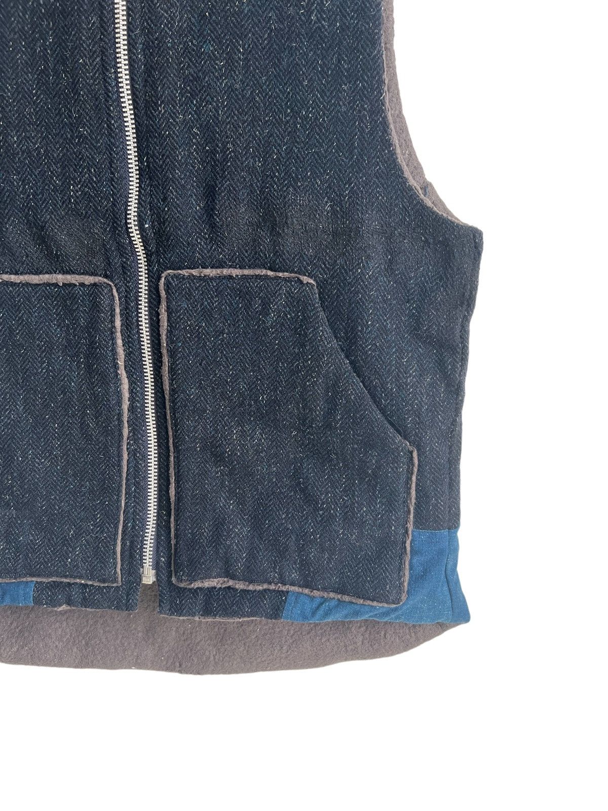 Sacai FW09 Sacai Indigo Denim Wool Fur Lining Patchwork Bomber Size US M / EU 48-50 / 2 - 5 Thumbnail