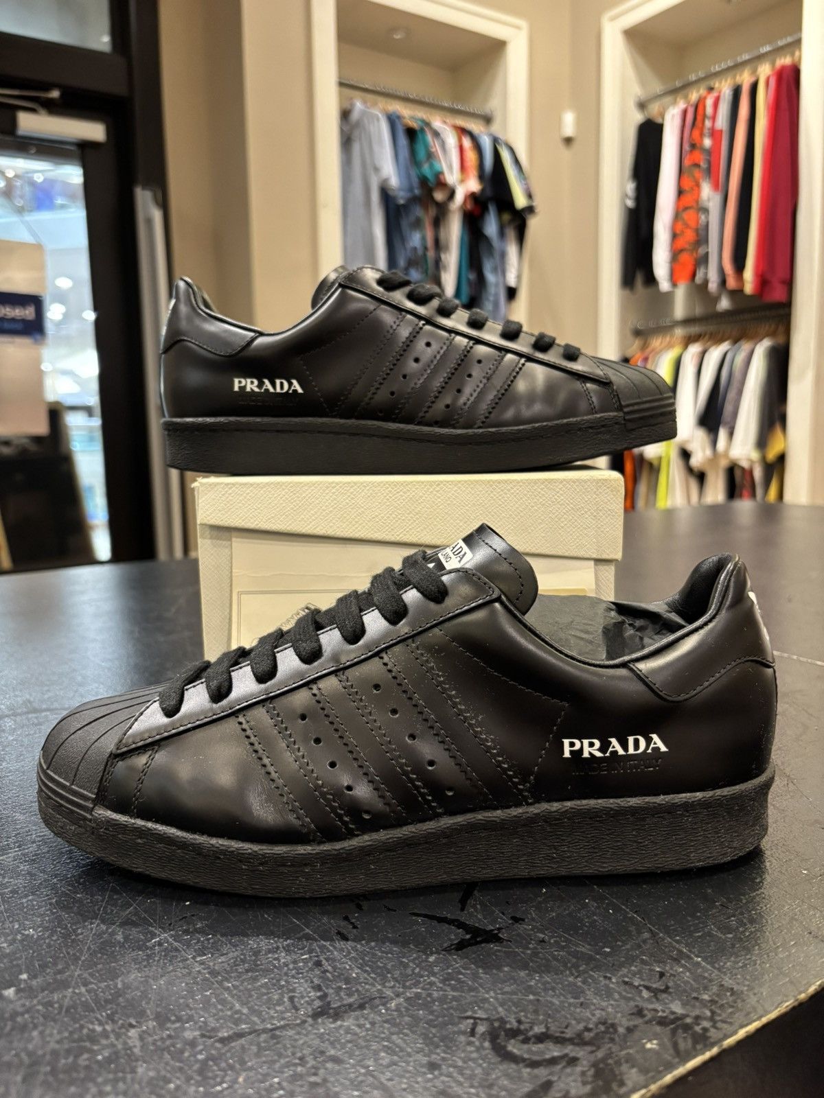 adidas gazelle silver green womens adidas X Prada 'Superstar' High-Top Sneakers - Women's 40 main image 1