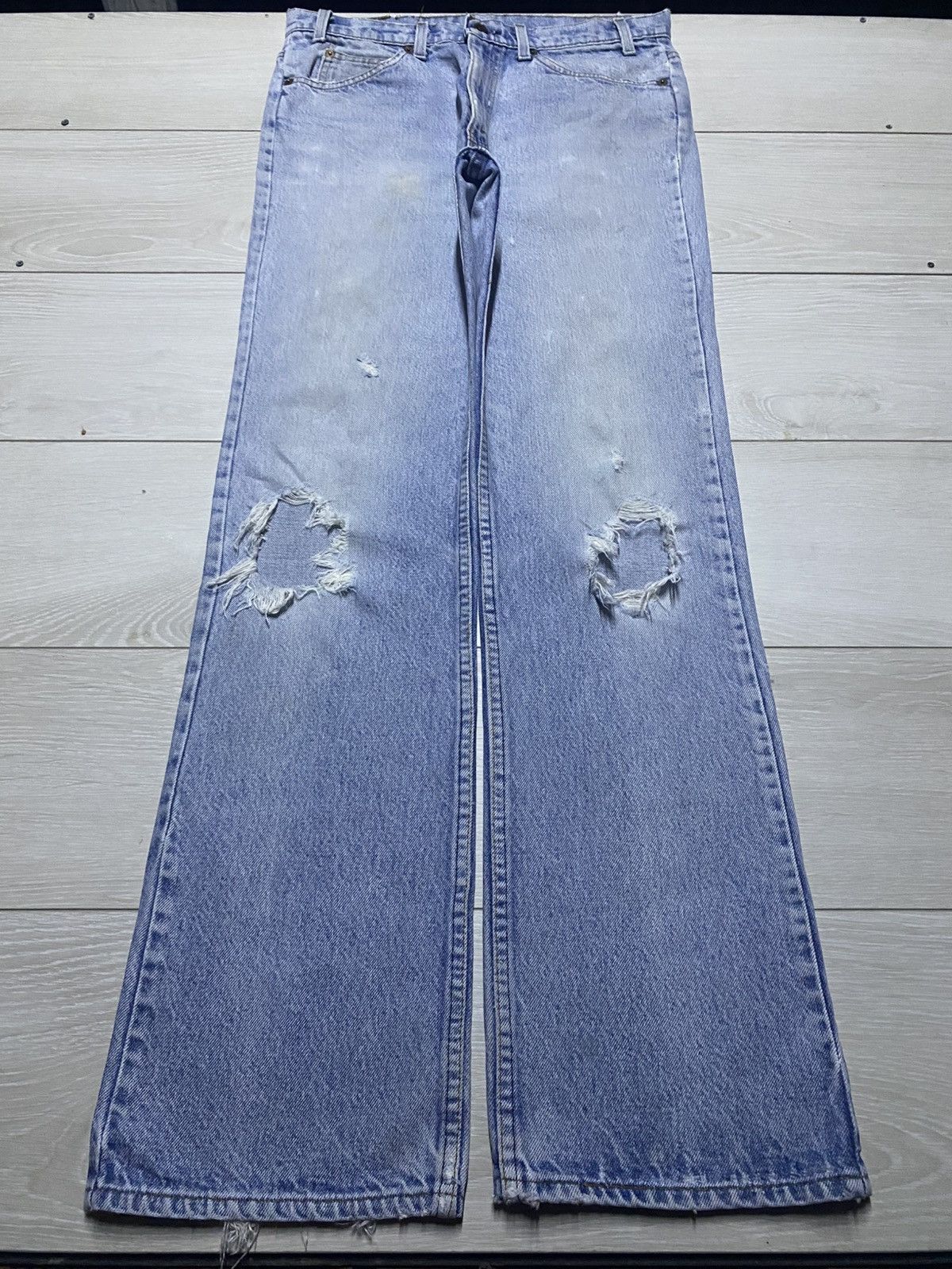 Levi's Vintage Levis 517 Orange Tab Flare Bootcut Distressed Jeans Size US 32 / EU 48 - 1 Thumbnail