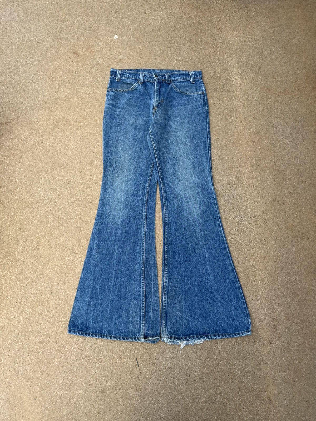 Levi's Vtg 70’s Levi’s 684 Orange Tab Bellbottom Flare Jeans 31x32 Size US 31 - 1 Thumbnail