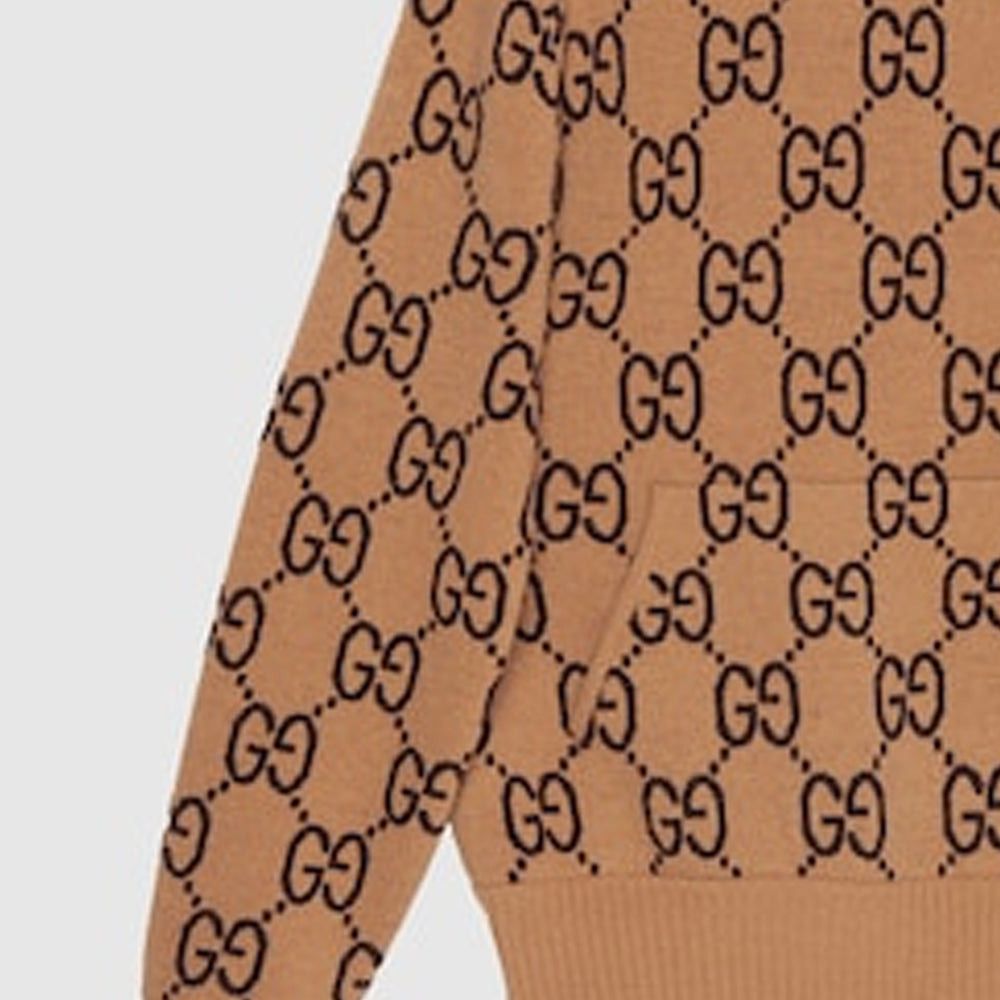 Gucci o1loc1c0925 GG Wool Hooded Sweatshirt in Brown/Black Size US XL / EU 56 / 4 - 5 Thumbnail