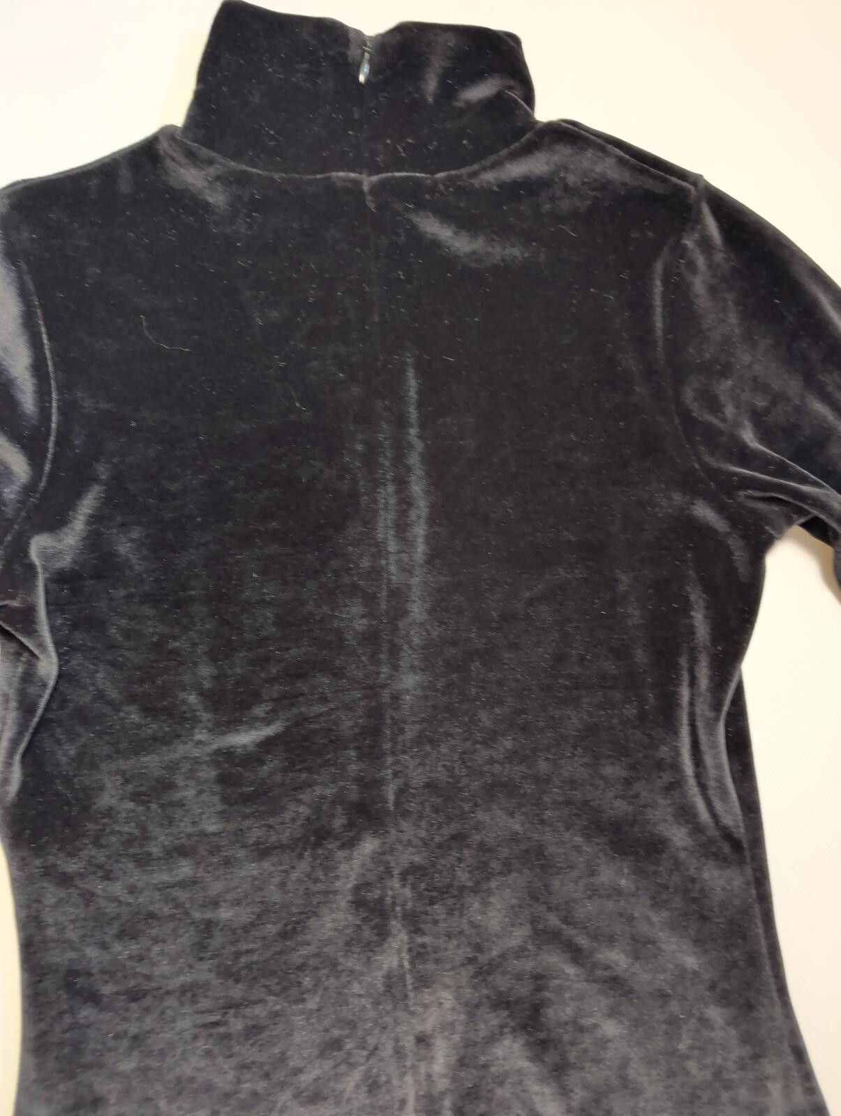 Other Vintage Moda International Black Velvet Stretch Catsuit Sz.M Size 32" / US 10 / IT 46 - 5 Thumbnail