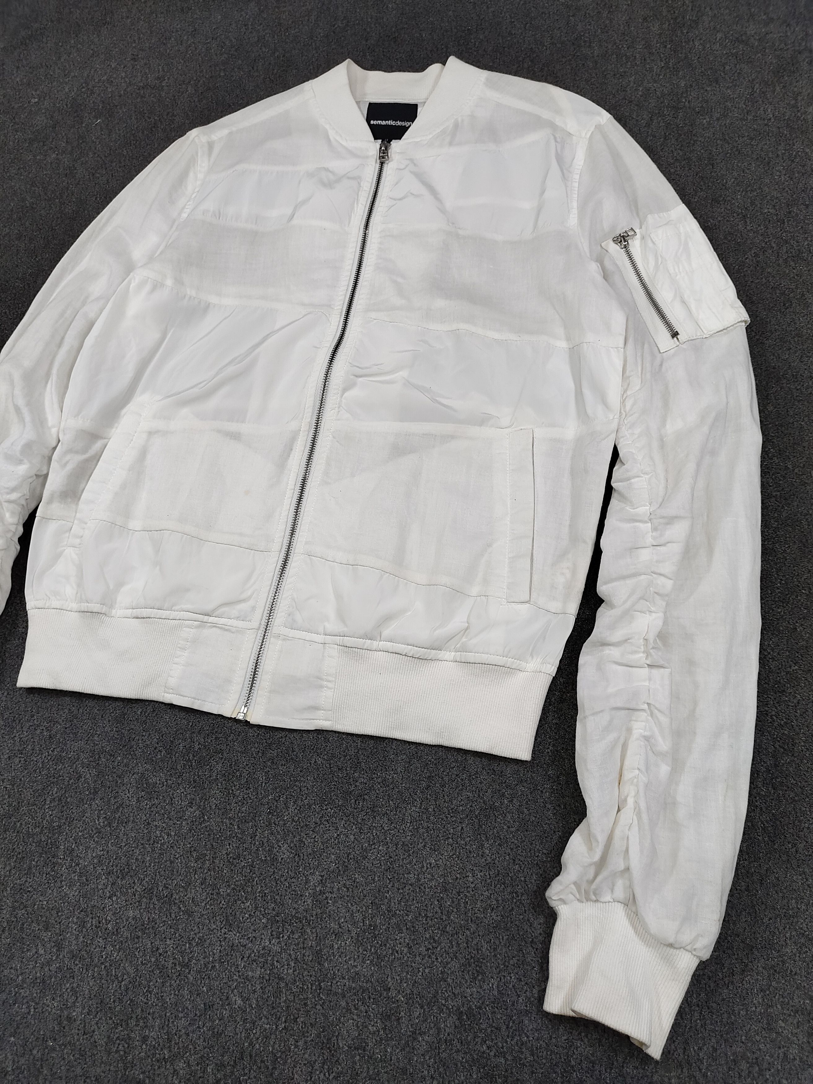 semanticdesign Semanticdesign🇯🇵Lightweigh Linen Blend Panel Bomber Jacket Size US L / EU 52-54 / 3 - 3 Thumbnail