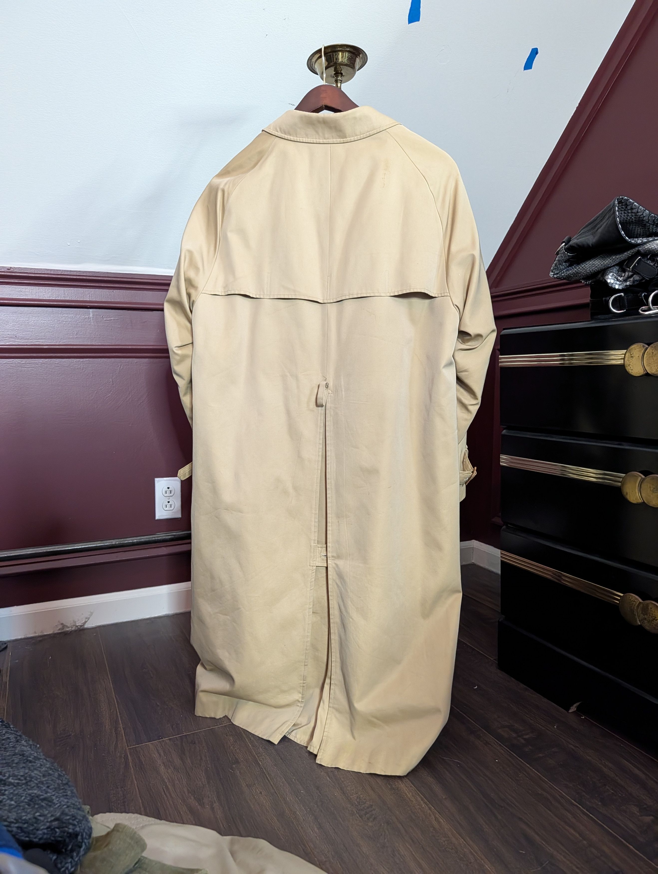 Aquascutum Khaki for Barney's wool lined leather buckle trench coat Size US L / EU 52-54 / 3 - 7 Thumbnail