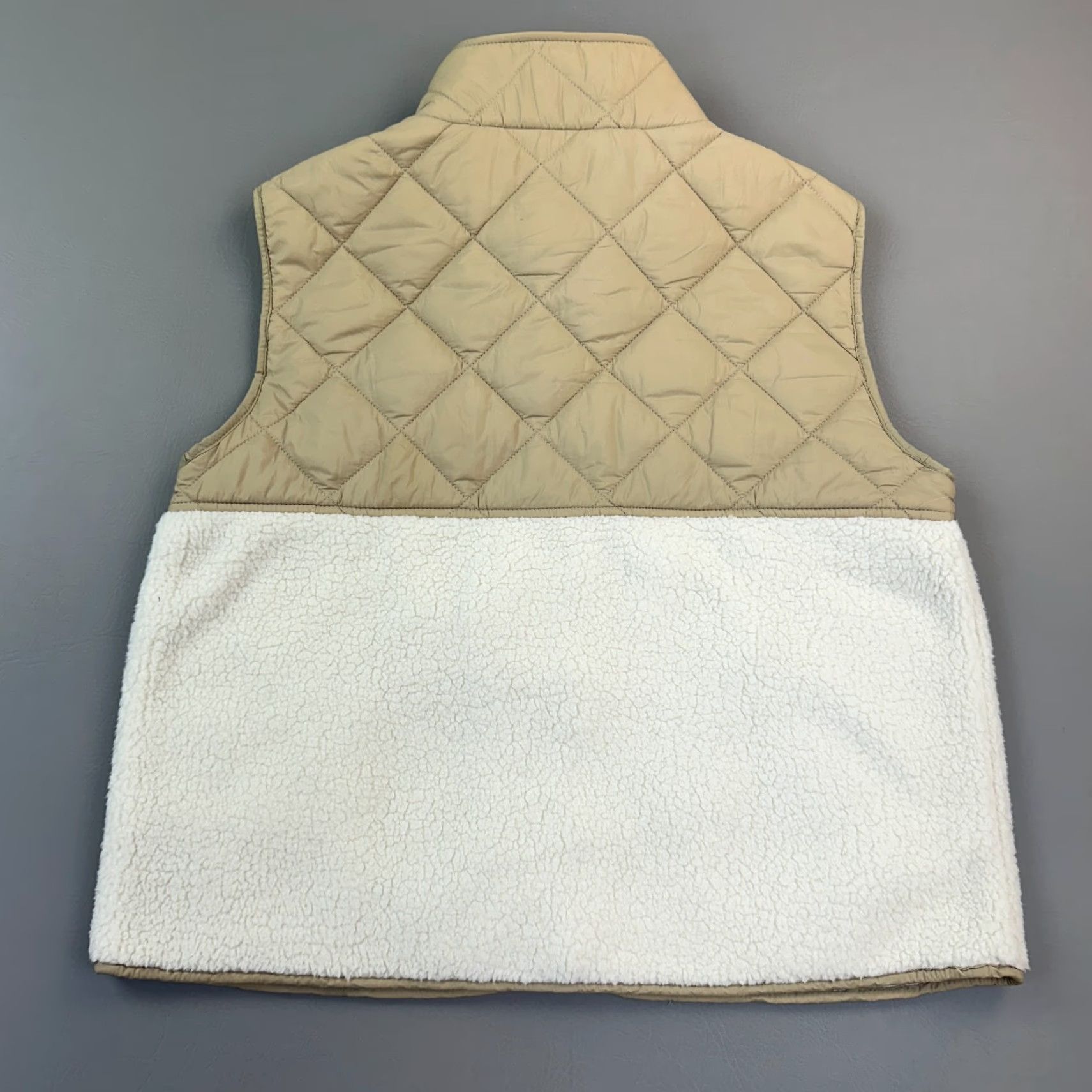 Joie Joie Vest Women’s Large Beige White Sherpa Quilted Full Zip Snap Outdoor Casual Vest Woman L Beige Quilted Zip Pockets Regular Fall Winter Spring Size L / US 10 / IT 46 - 5 Thumbnail