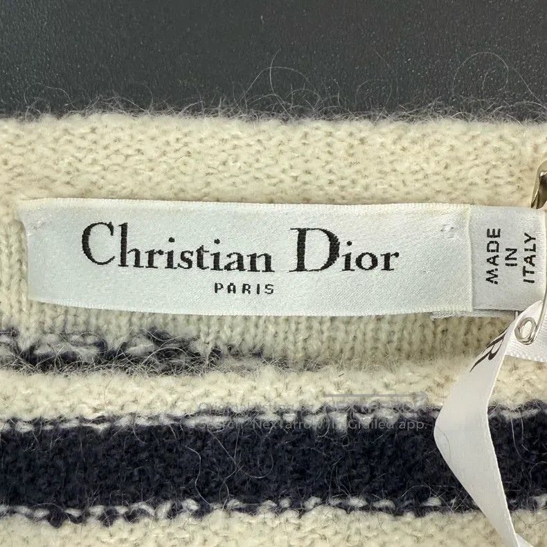 Dior Dior Blue and white striped destructive wind cashmere mulb Size XS / US 0-2 / IT 36-38 - 5 Thumbnail