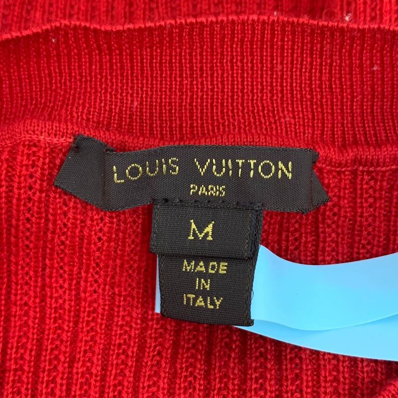 Louis Vuitton Louis Vuitton Red geometric print paneled wool crewneck lo Size M / US 6-8 / IT 42-44 - 5 Thumbnail