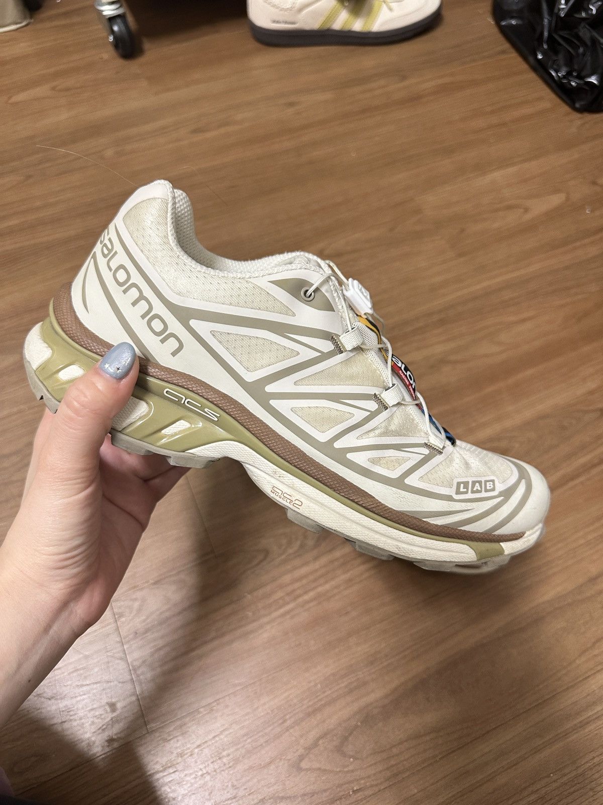 image of Salomon Cut-6 Turtledove Vintage Khaki Shoes in Beige, Men's (Size 8.5)