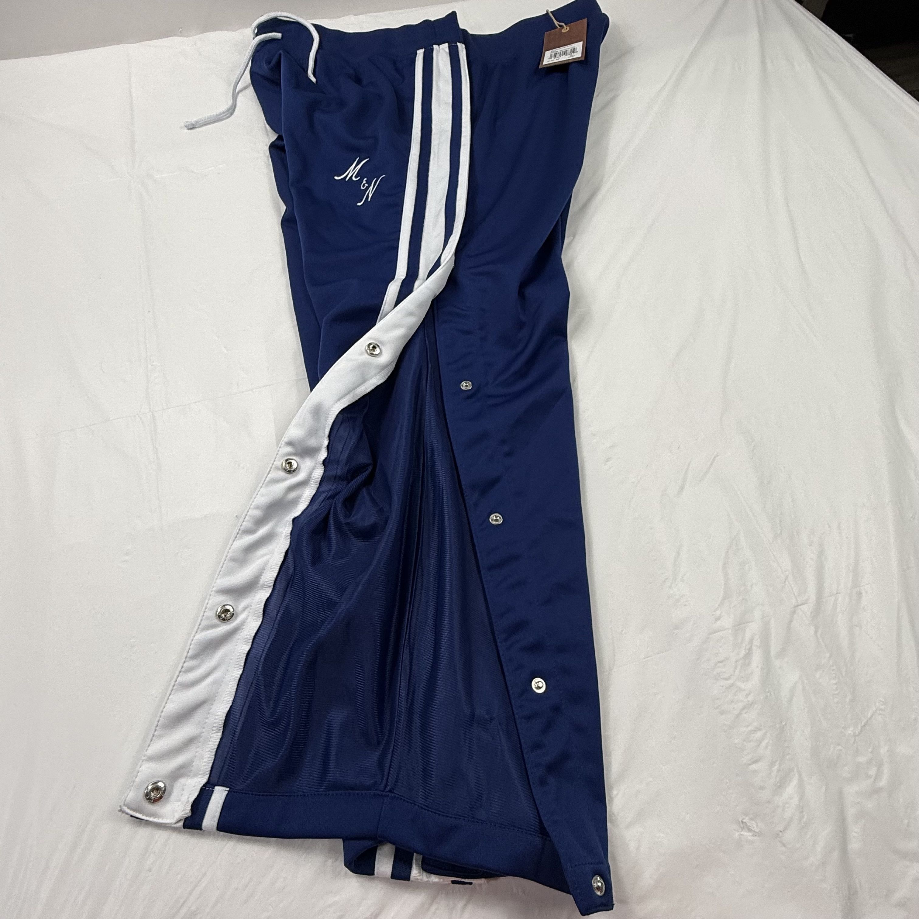 Mitchell & Ness Mitchell & Ness Mens Navy Blue Snap Warm Up Track Pants 2XL Size US 40 / EU 56 - 4 Thumbnail