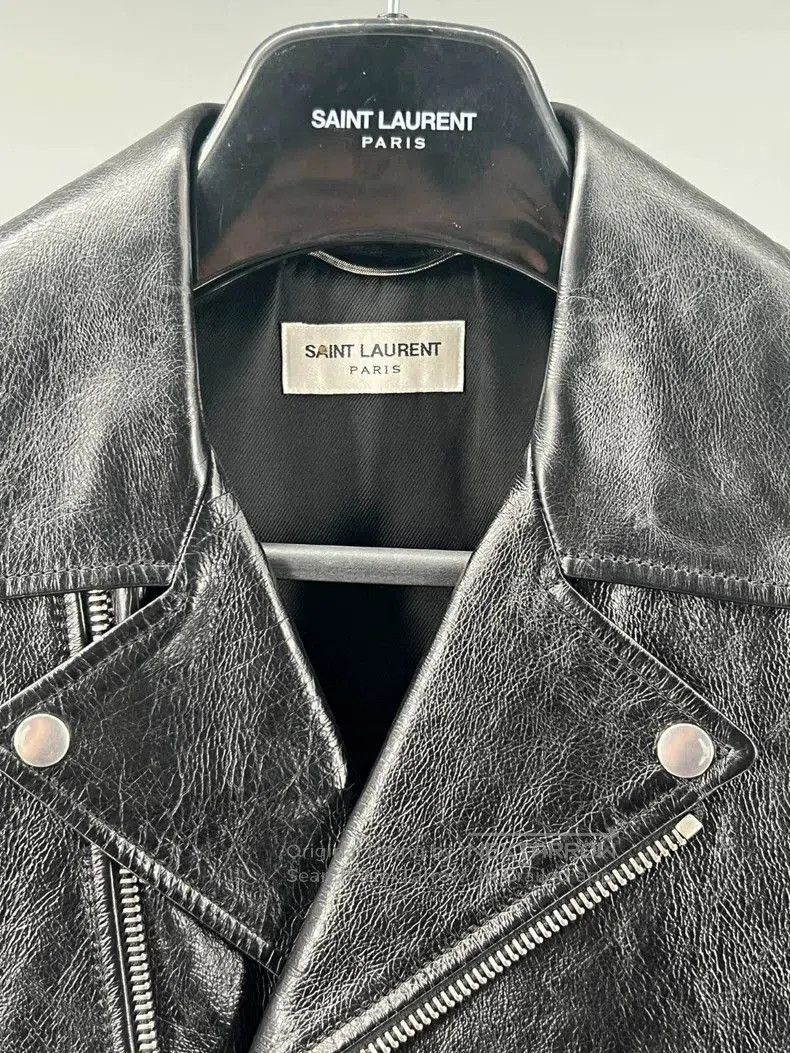 Yves Saint Laurent YSL Men's Black Leather Jacket Size US M / EU 48-50 / 2 - 2 Thumbnail