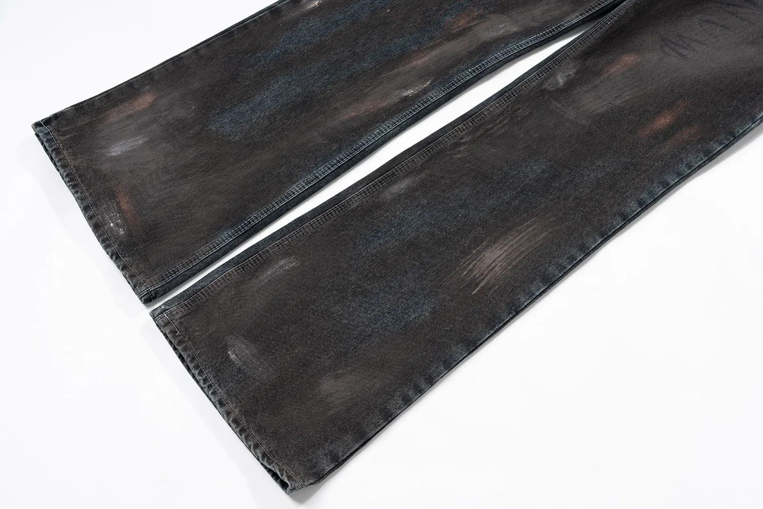 Japanese Brand × Jean × Vintage Faded Mud Dyed Hand-painted Baggy Jeans Size US 35 - 9 Thumbnail