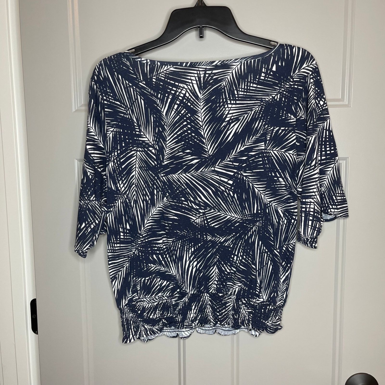 Michael Kors Michael Kors Pullover Leaf Print Blue short Sleeve Shirt, S Size S / US 4 / IT 40 - 4 Thumbnail