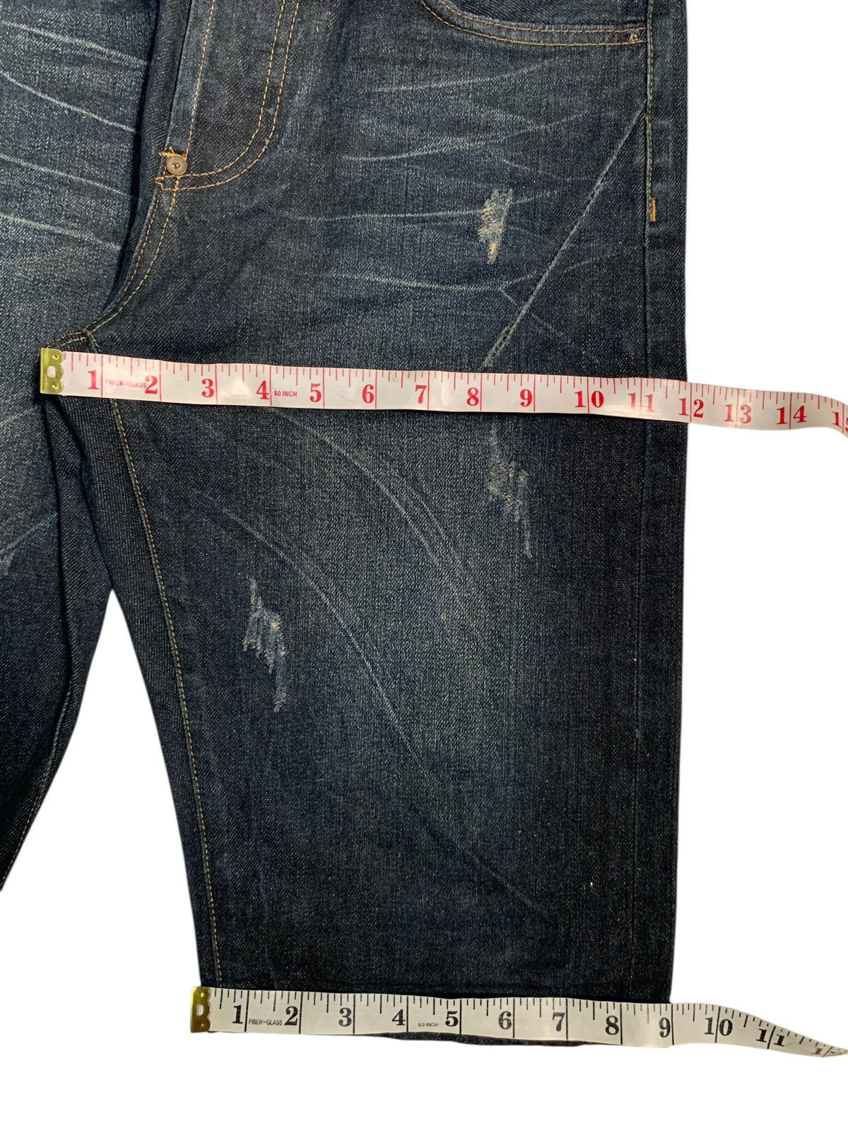 Evisu EVISU SEAGULL SELVEDGE 13OZ BUTTON FLY SHORT DENIM Size US 33 - 17 Thumbnail