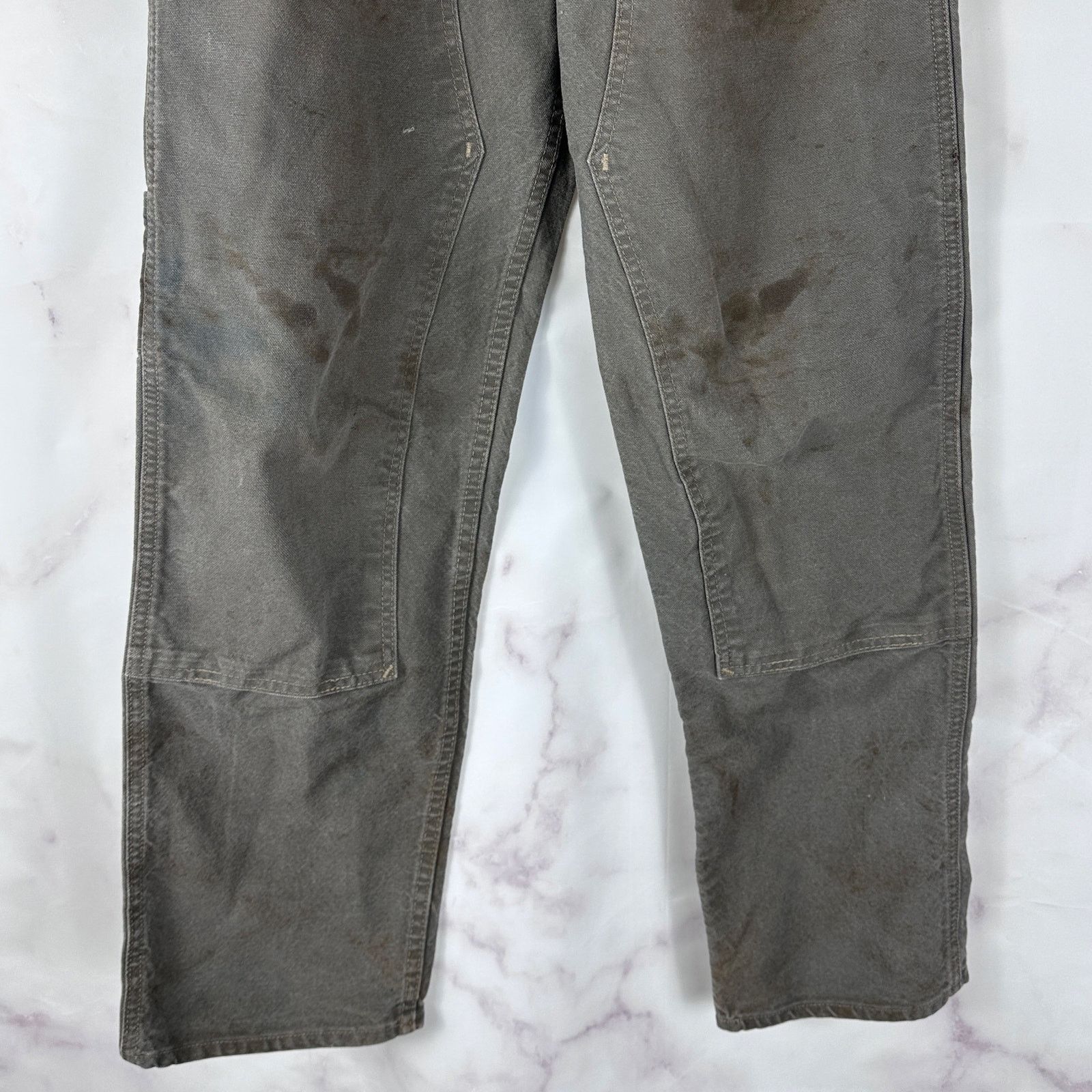 Vintage Prison Blue Grey Double Knee Work Pants Size US 31 - 4 Thumbnail
