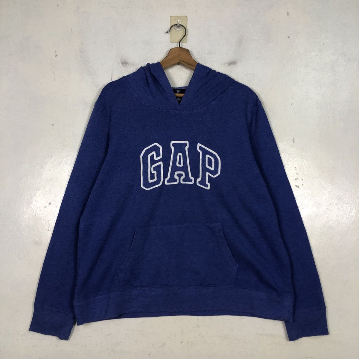 📌Vintage Hoodie Pull Over Sweater Gap Spell Out Big Logo