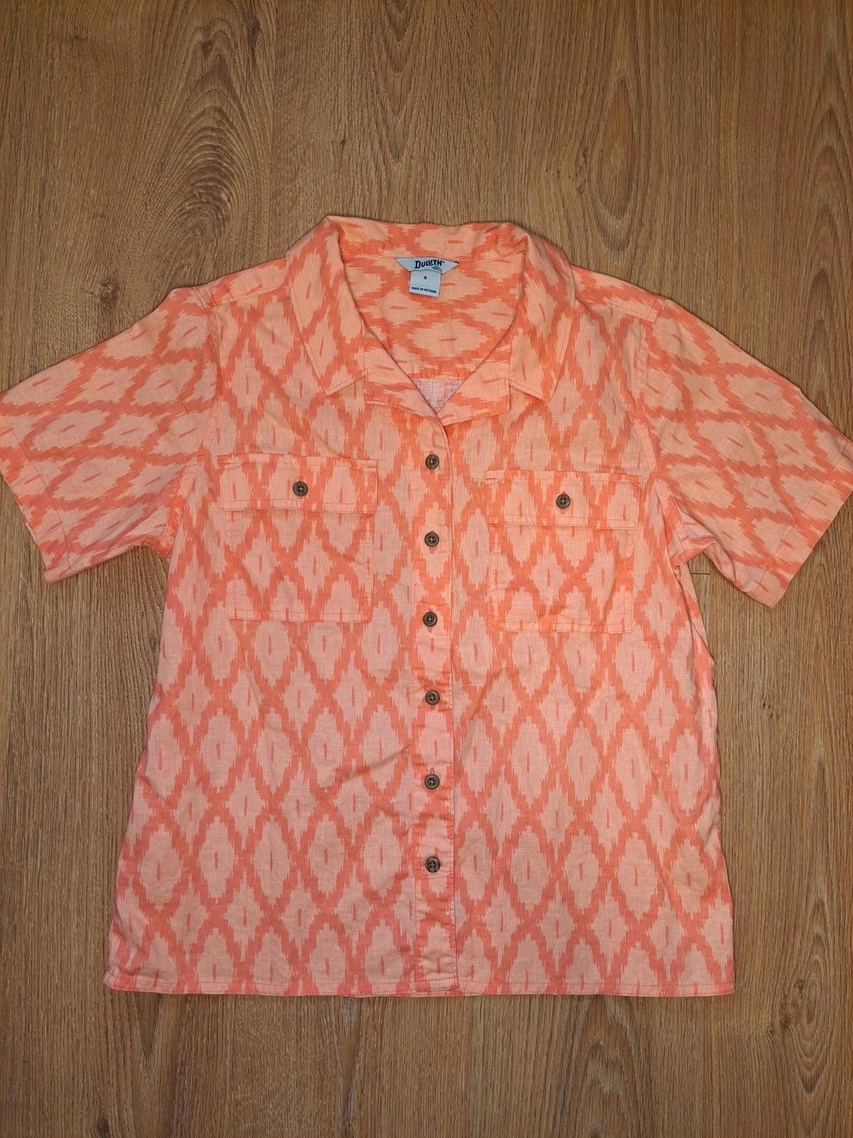 Duluth Trading Company Duluth Trading Button Up Shirt Womens Small Orange Hemp Size S / US 4 / IT 40 - 1 Thumbnail