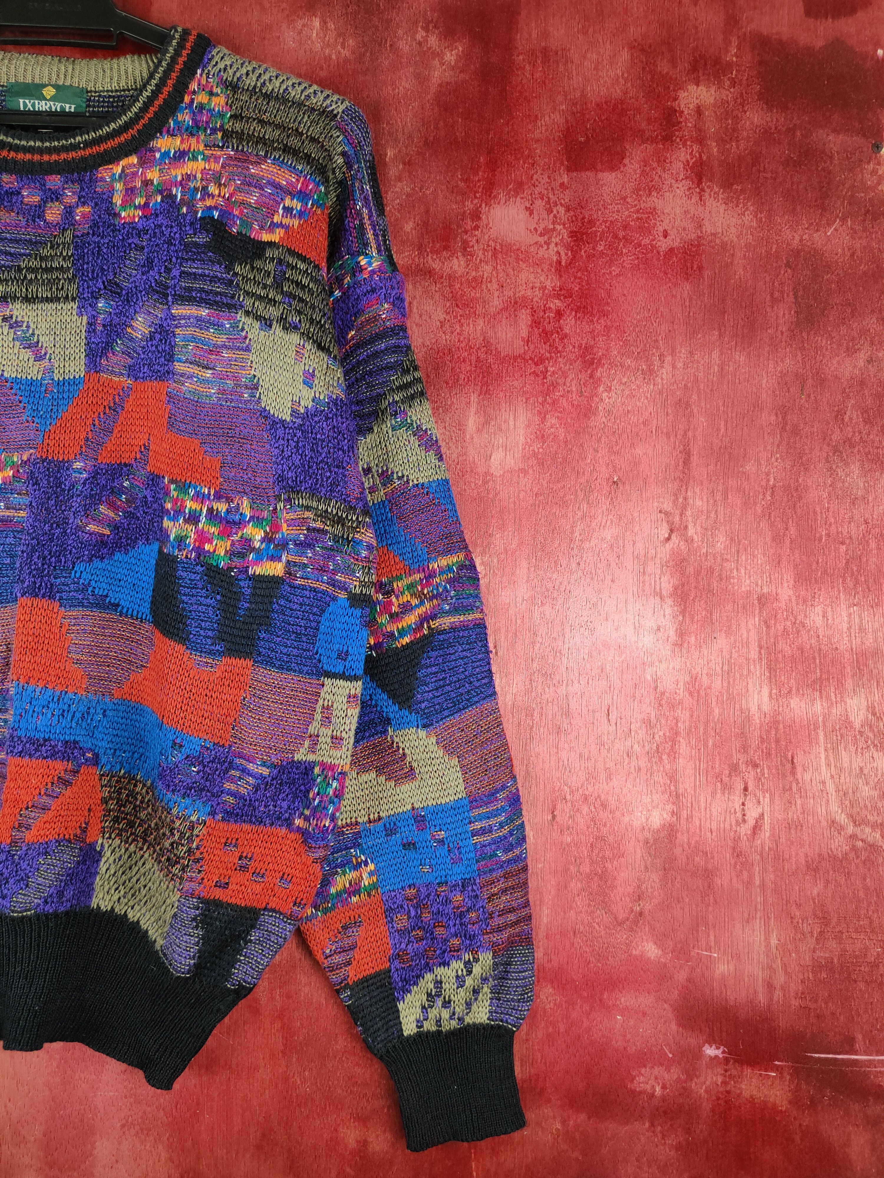 Hypebeast DL IxBrych Purple Red art Knitwear Sweatshirt vintage #S1263 Size US M / EU 48-50 / 2 - 5 Thumbnail