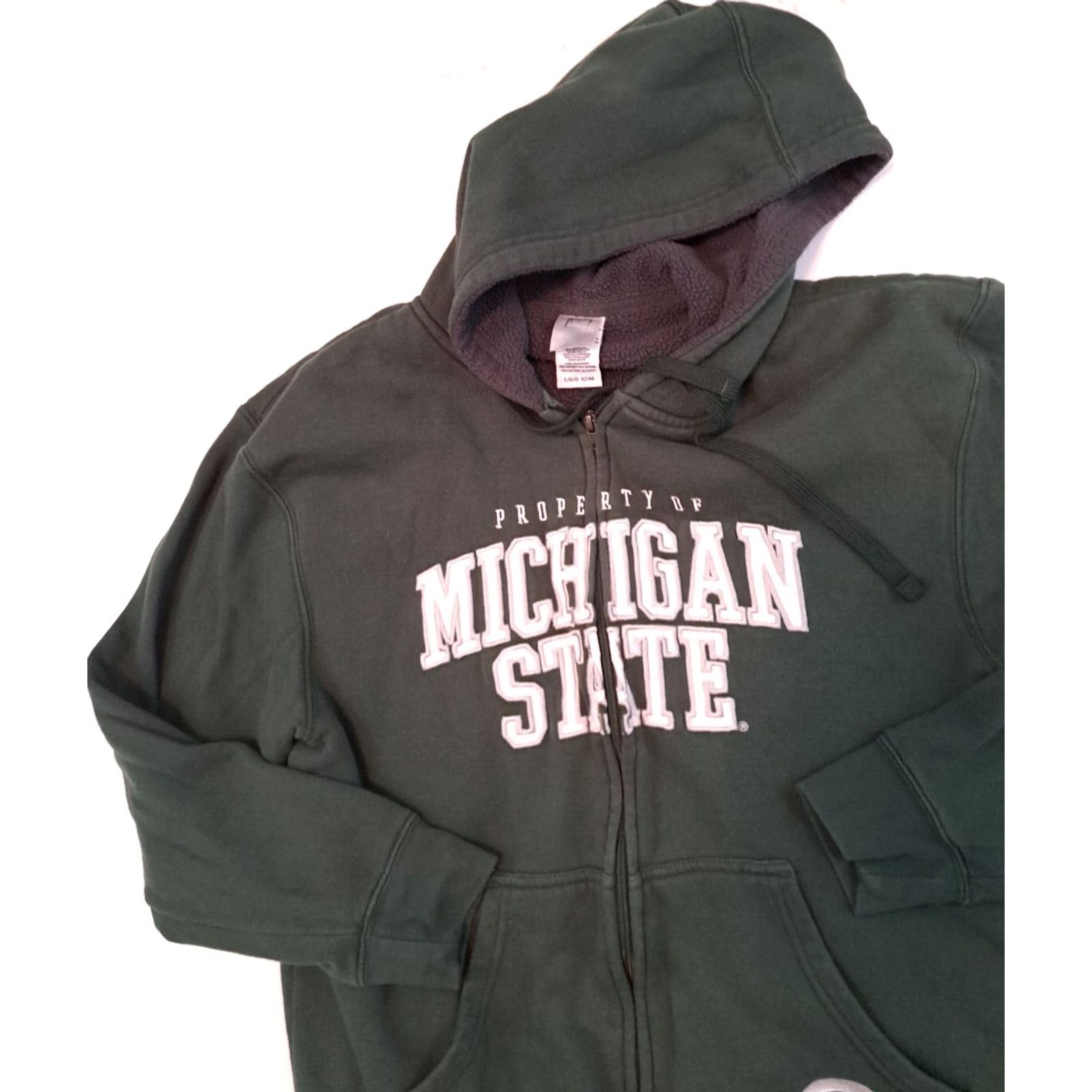 Vintage VINTAGE Michigan State Spartans Insulated Hooded Jacket LG Stitched Mens Jacket Green 80s Pro Edge Stitch Hooded Size US L / EU 52-54 / 3 - 5 Thumbnail