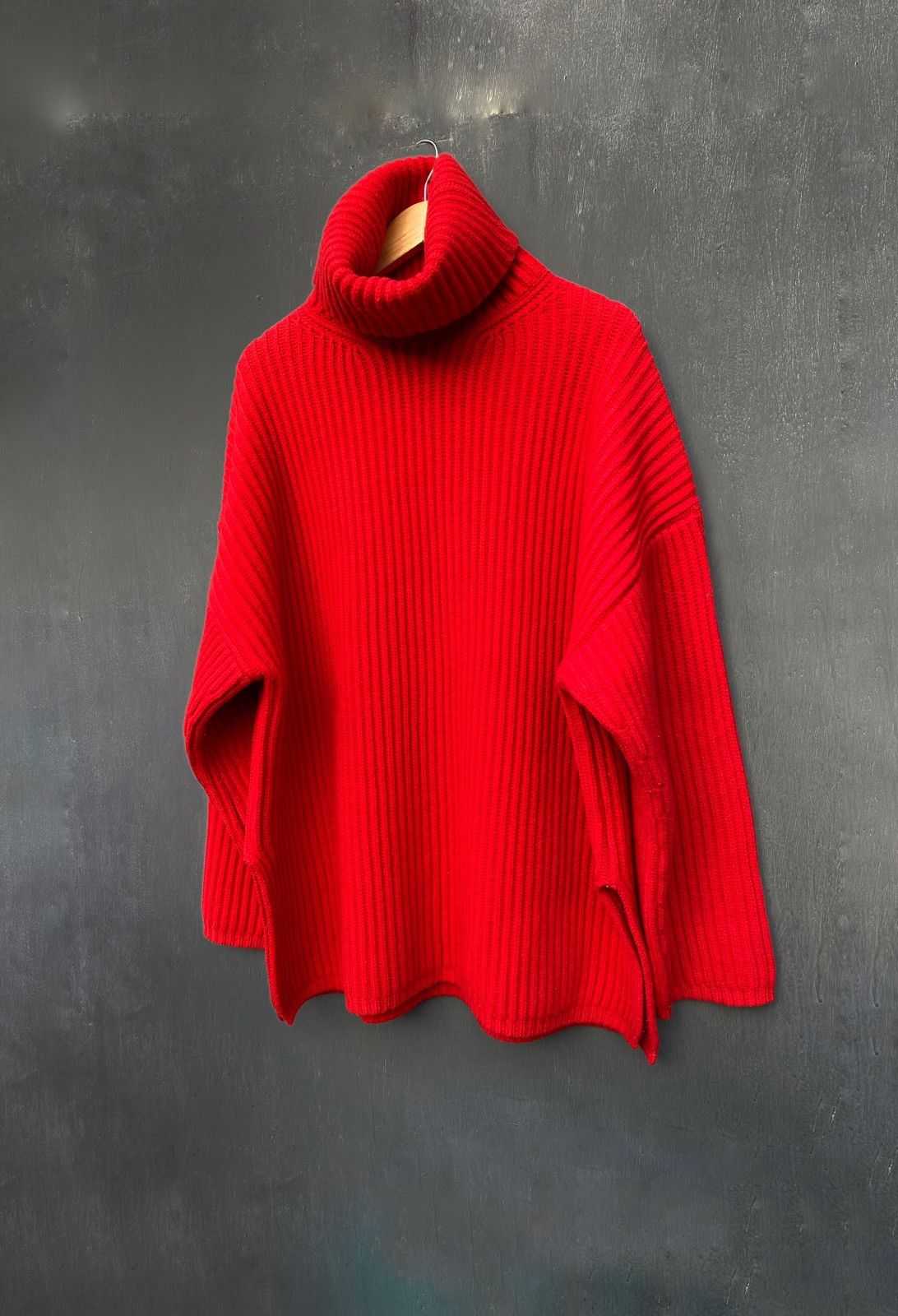 image of Acne Studios Red Knitted Turtleneck Sweater Size L, Women's