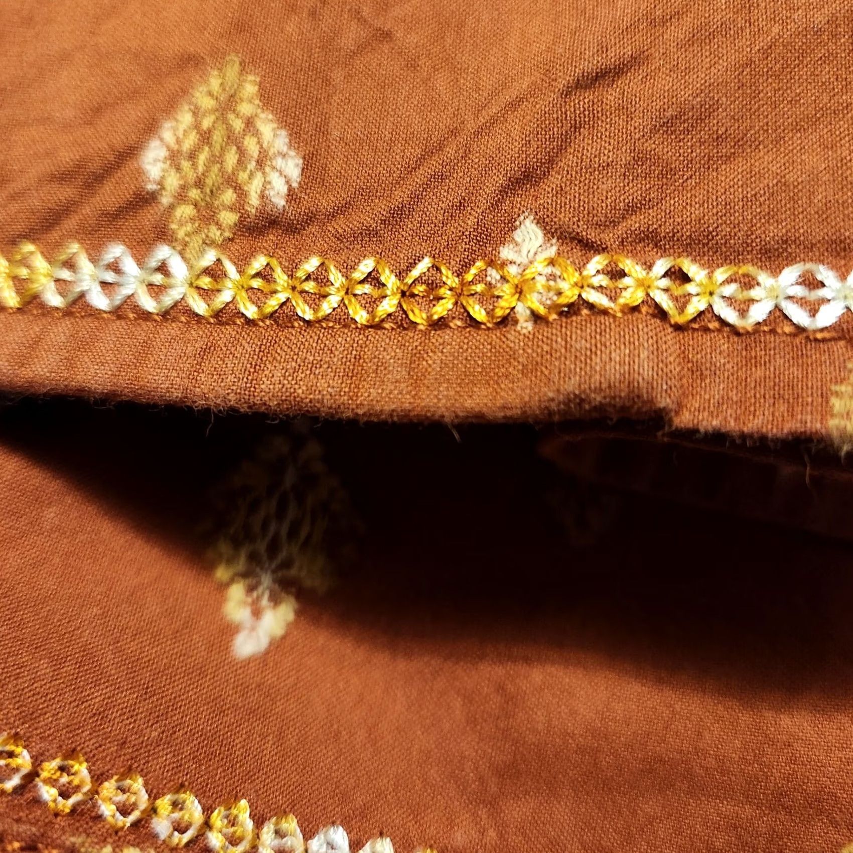Tommy Bahama Tommy Bahama Shirt XL Men Cotton Silk Blend Embroidery All Over RARE Burnt Org Button-Up Front Size US XL / EU 56 / 4 - 6 Thumbnail