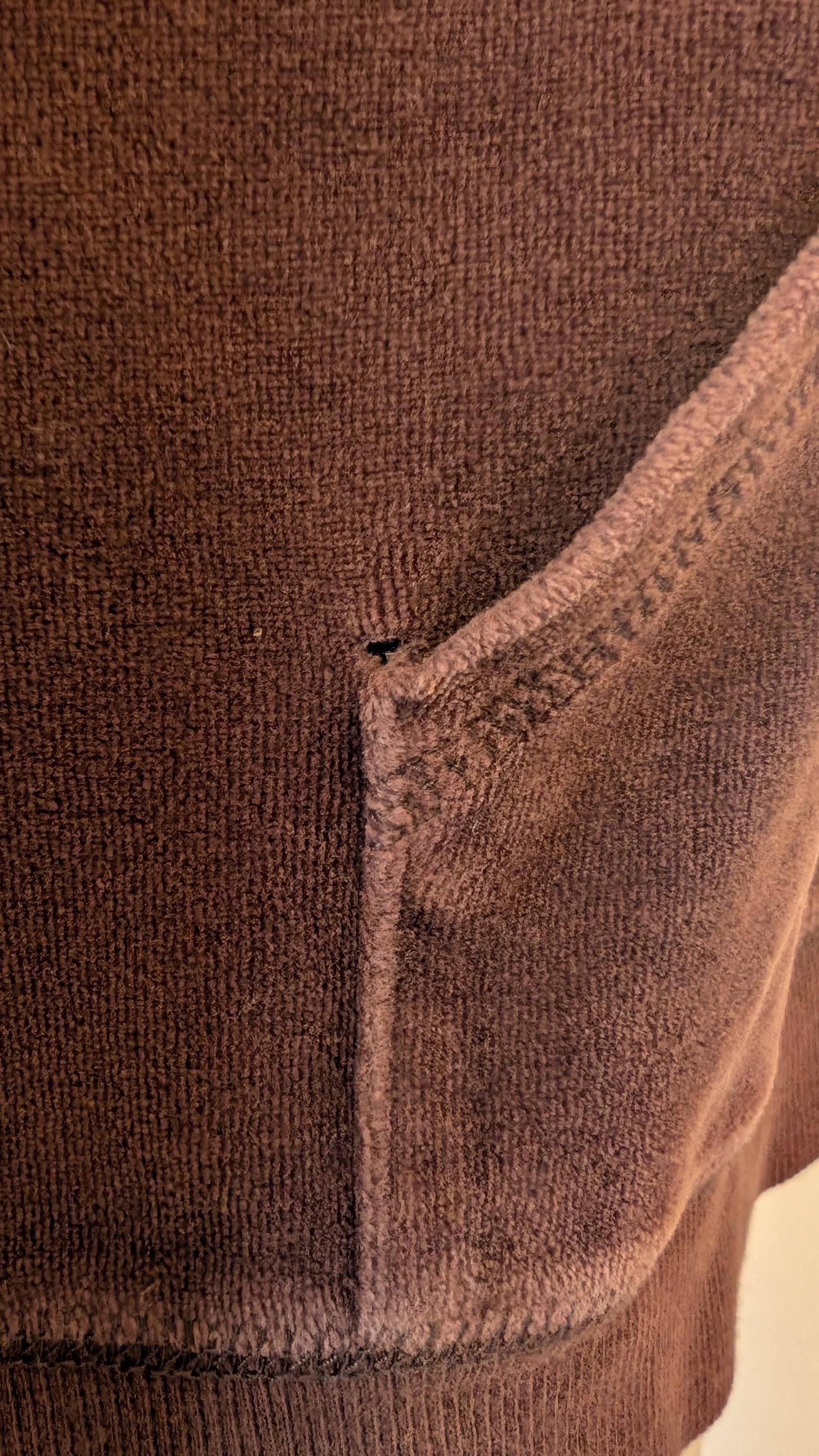 Vintage Vintage 90s/Y2K Brown Velour Hoodie, Juicy-Style Crop Stripe Size L / US 10 / IT 46 - 9 Thumbnail