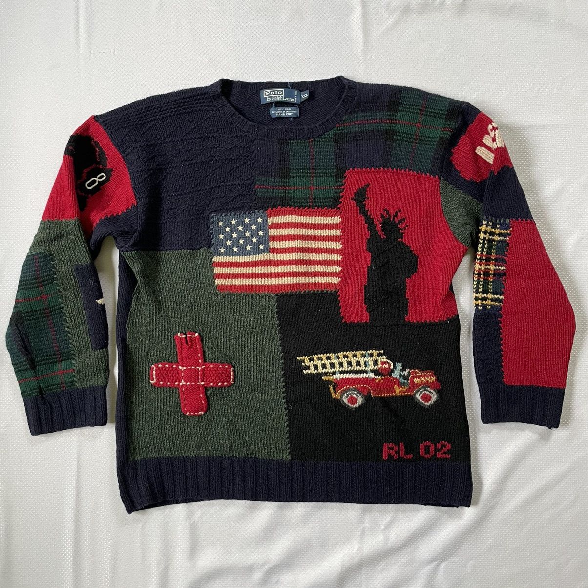 Image of Vintage Polo Ralph Laurent 9/11 Tribute Sweater , Men's (Size 2XL)