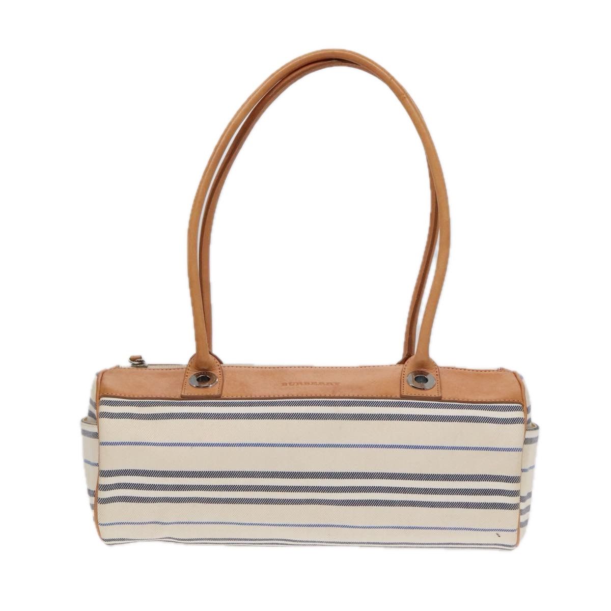 Burberry White Canvas Shoulder Bag (Pre-Owned) Size ONE SIZE - 1 Thumbnail