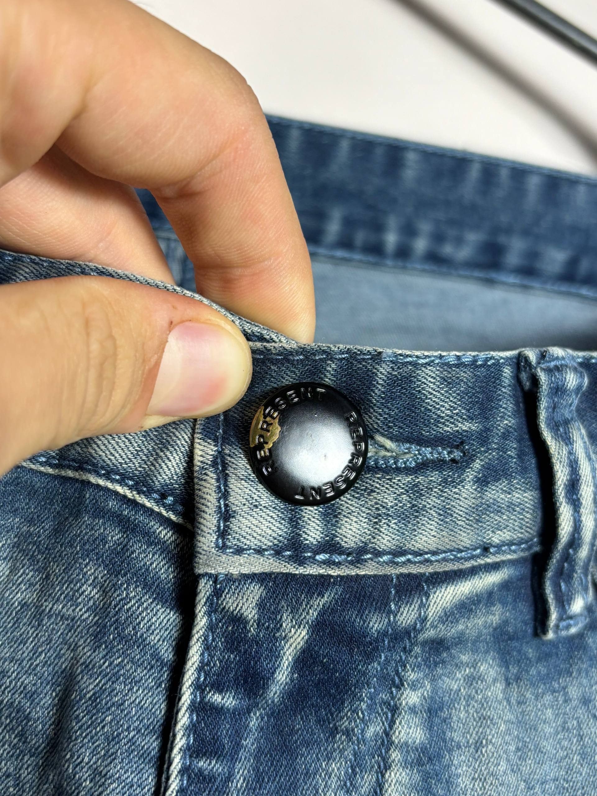 Represent Clo. Represent Clo Biker Destroyed Moto Jeans Denim Sz 32 Size US 32 / EU 48 - 4 Thumbnail