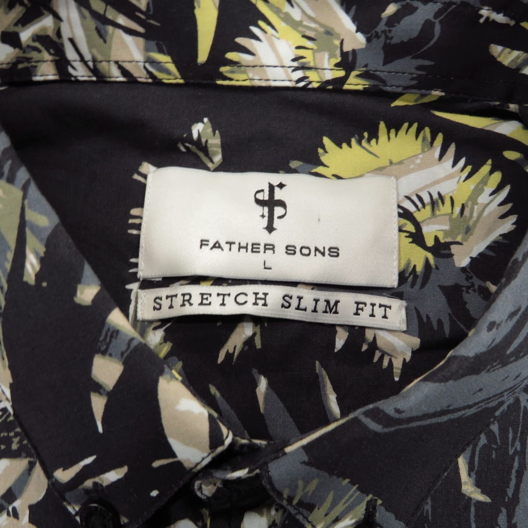 Vintage Father Sons Shirt Mens Large SLIM Fit Black Yellow Floral Graphic Button Down Size US L / EU 52-54 / 3 - 4 Thumbnail