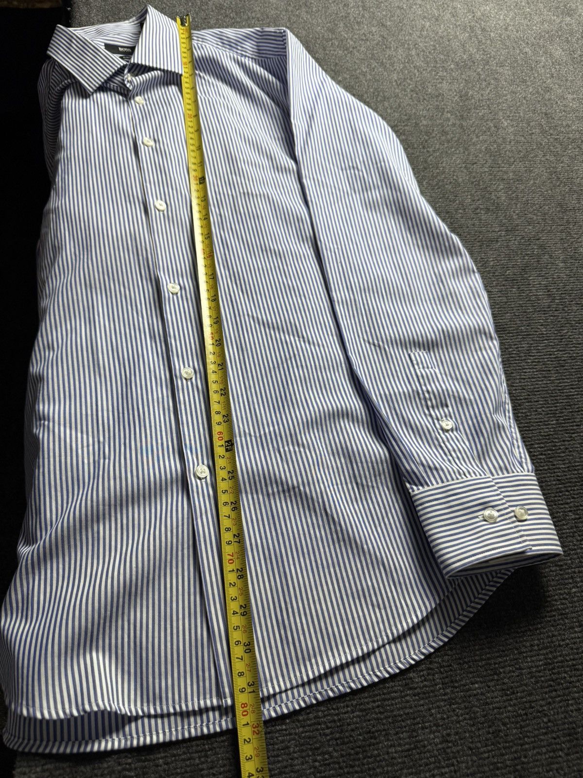 Hugo Boss Luxury 00s Hugo Boss Striped Shirt Blue Slim Fit 42 16.5 L Size US L / EU 52-54 / 3 - 14 Thumbnail
