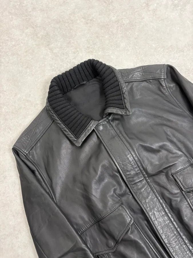 Daniele Alessandrini 2000s Daniele Alessandrini Aviator Black Leather Jacket Size US M / EU 48-50 / 2 - 5 Thumbnail