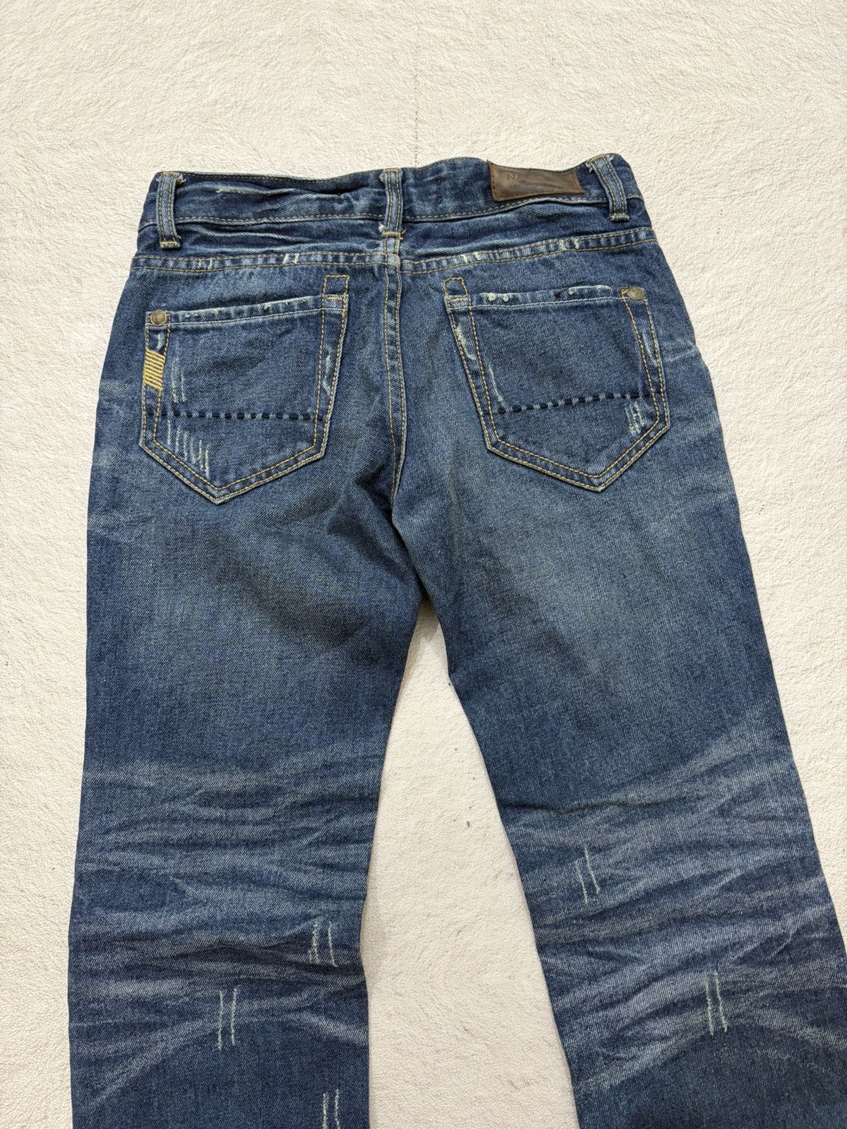 2000s Number Nine Ripped Denim Jeans Fading Distresses Y2K