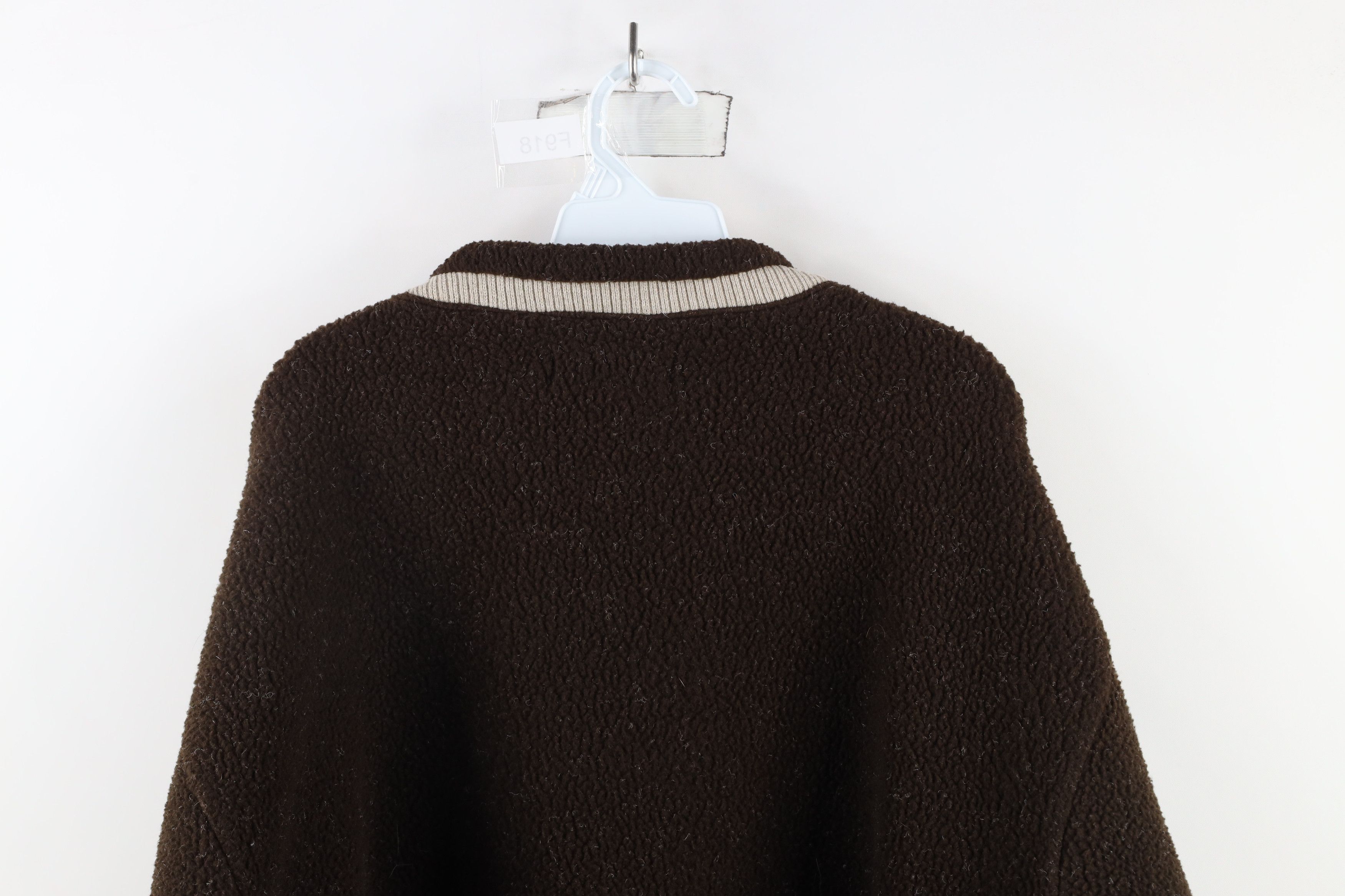 Vintage Vintage 90s Streetwear Pile Fleece Sweater Brown Polyester Size US L / EU 52-54 / 3 - 7 Thumbnail