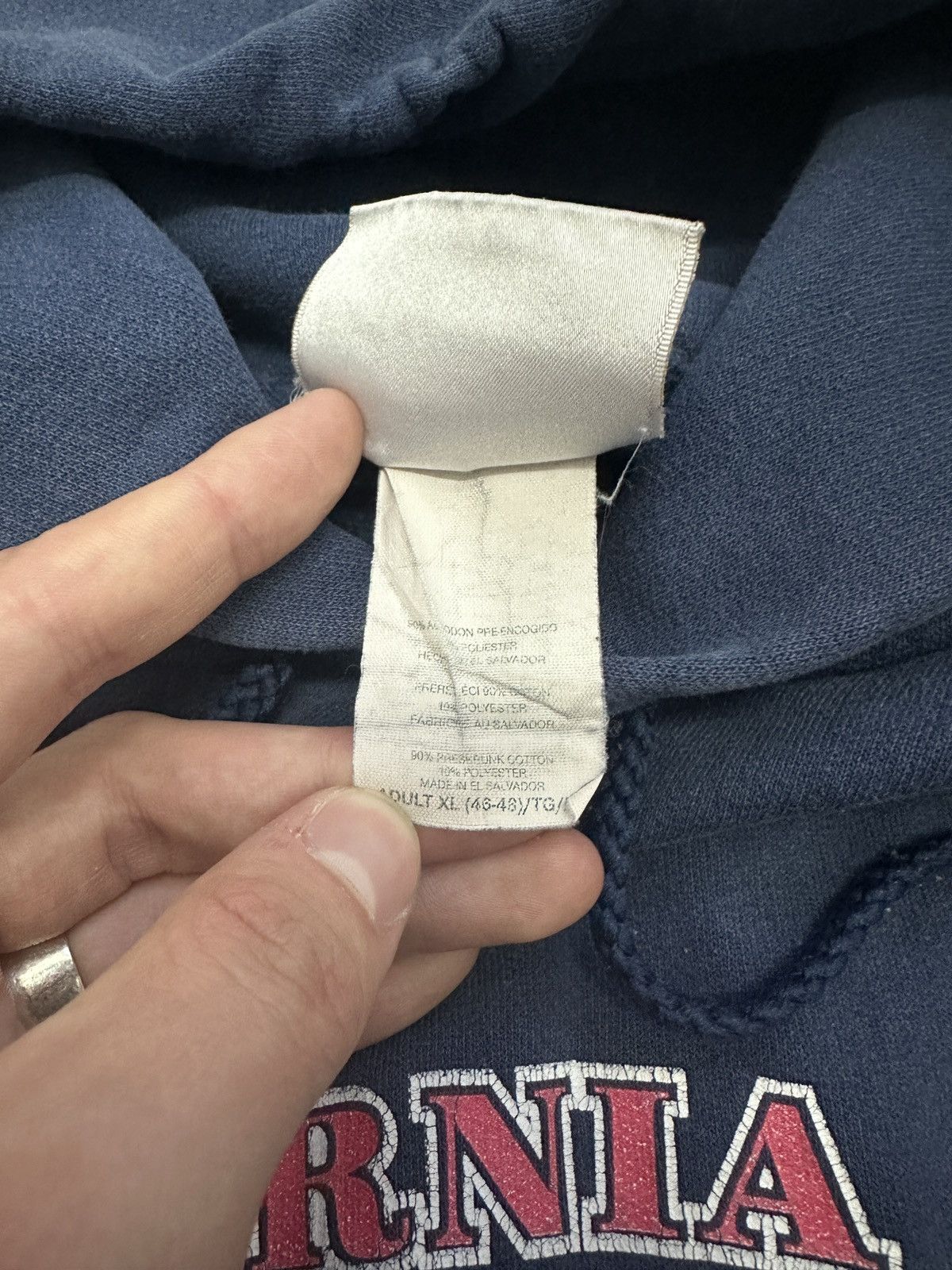 4GSELLER × Hanes × Vintage Vintage 90s Hanes Navy blue sun washed California Pal hoodie Size US XL / EU 56 / 4 - 13 Thumbnail