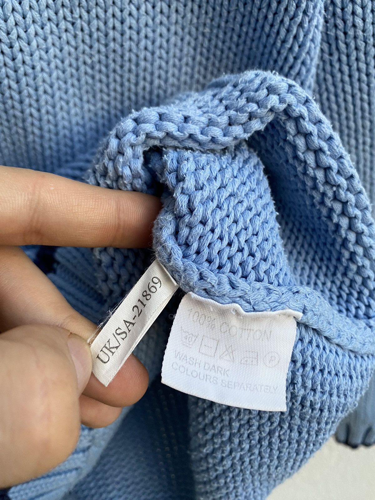 Yves Saint Laurent Heavy YSL Sweater Blue Knit YSL Sweatshirt Size US S / EU 44-46 / 1 - 6 Thumbnail