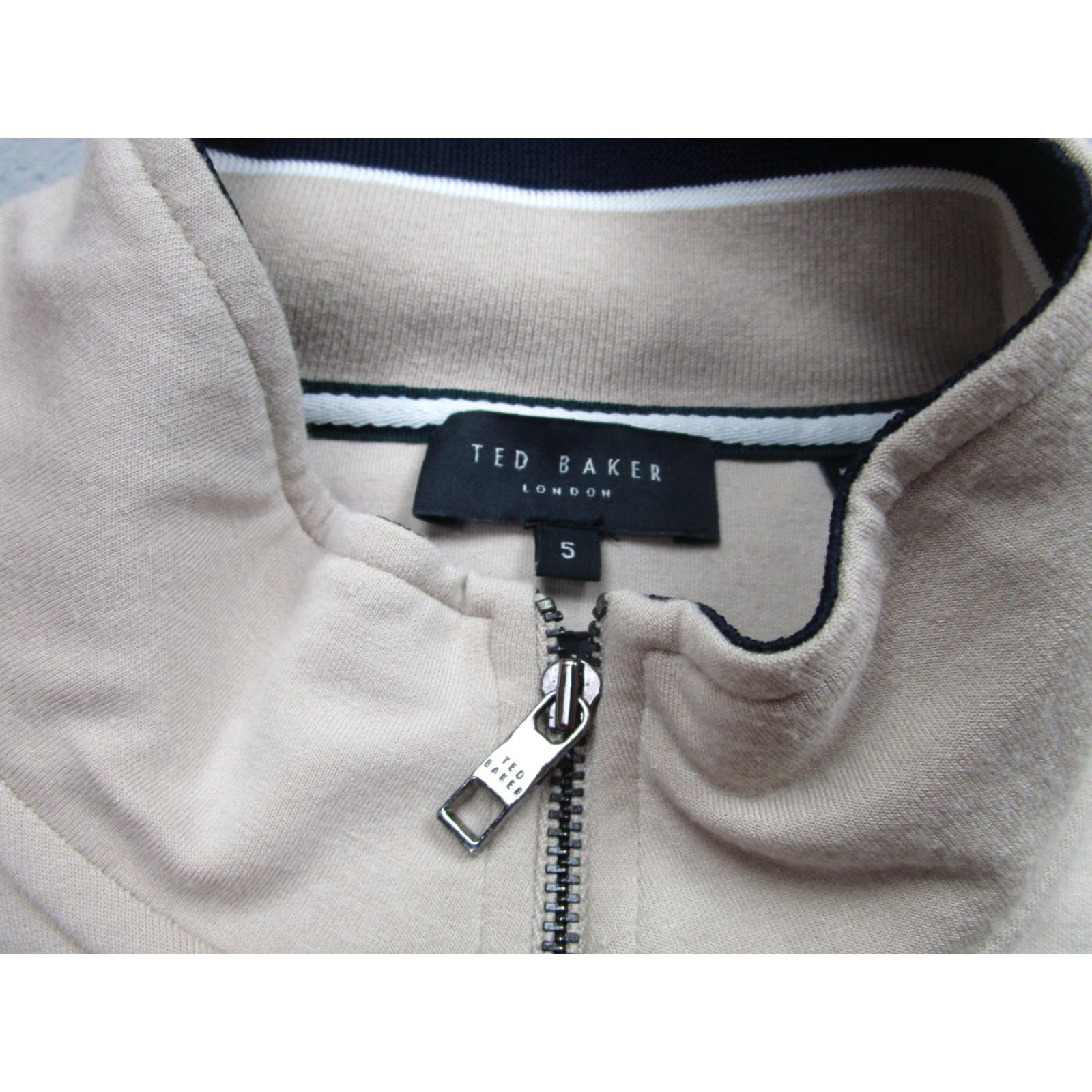 Ted Baker Ted Baker Sweater Mens XL Beige Black Quarter Zip Mock Neck Colorblock Pullover Size US XL / EU 56 / 4 - 7 Thumbnail