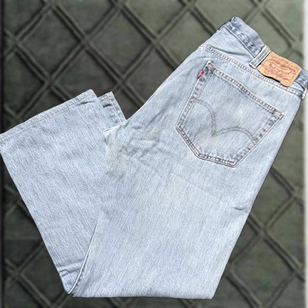 Levi's Levi's 501 Jeans Blue Denim Distressed Straight Button Fly - 38x32 Men Regular Vintage No 501 Series Size US 38 / EU 54 - 1 Thumbnail