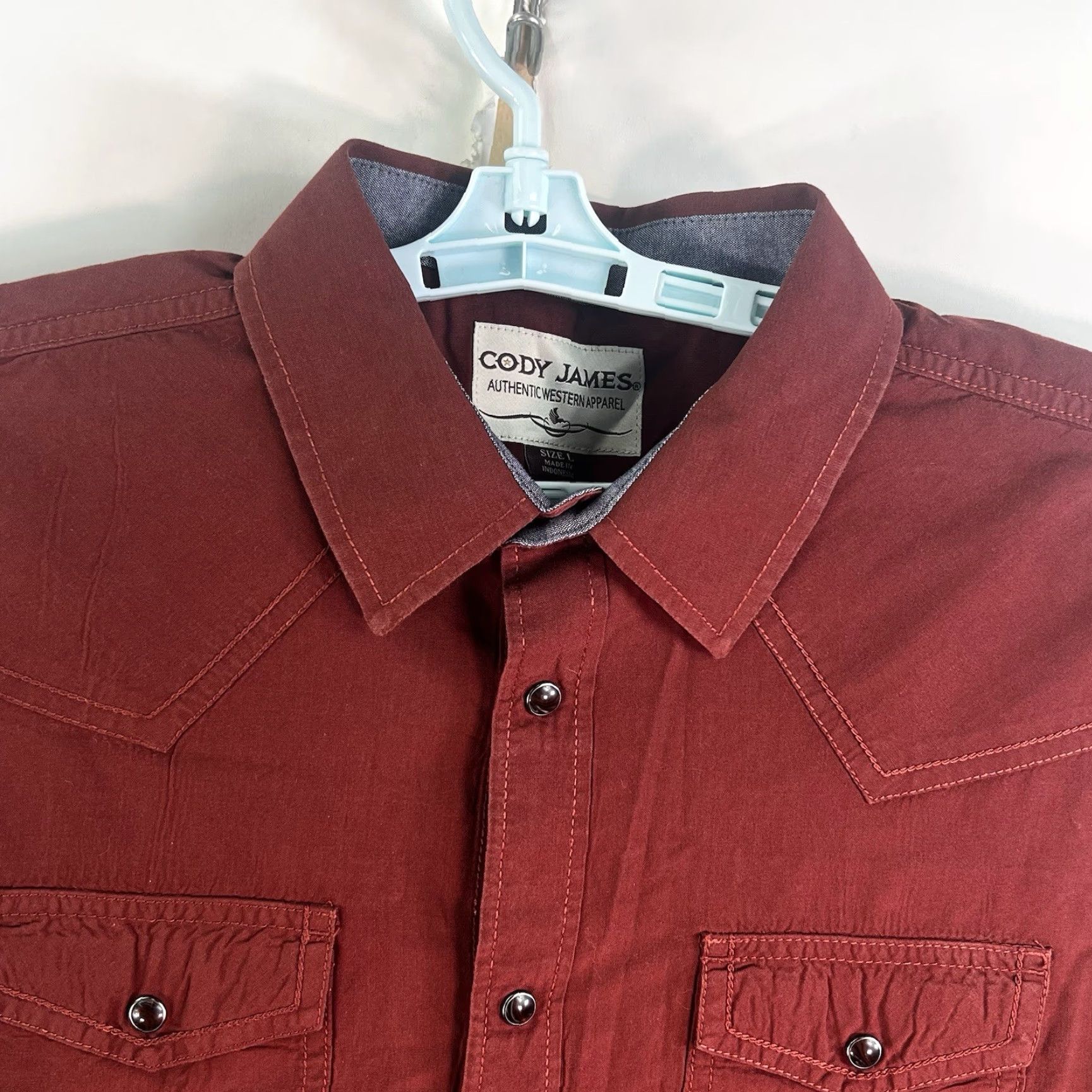 Cody James Cody James Western Button-Up Shirt Mens L Rust Color Embroidered Pockets Casual Workwear Cotton Long Sleeve Button-Up Size US L / EU 52-54 / 3 - 3 Thumbnail