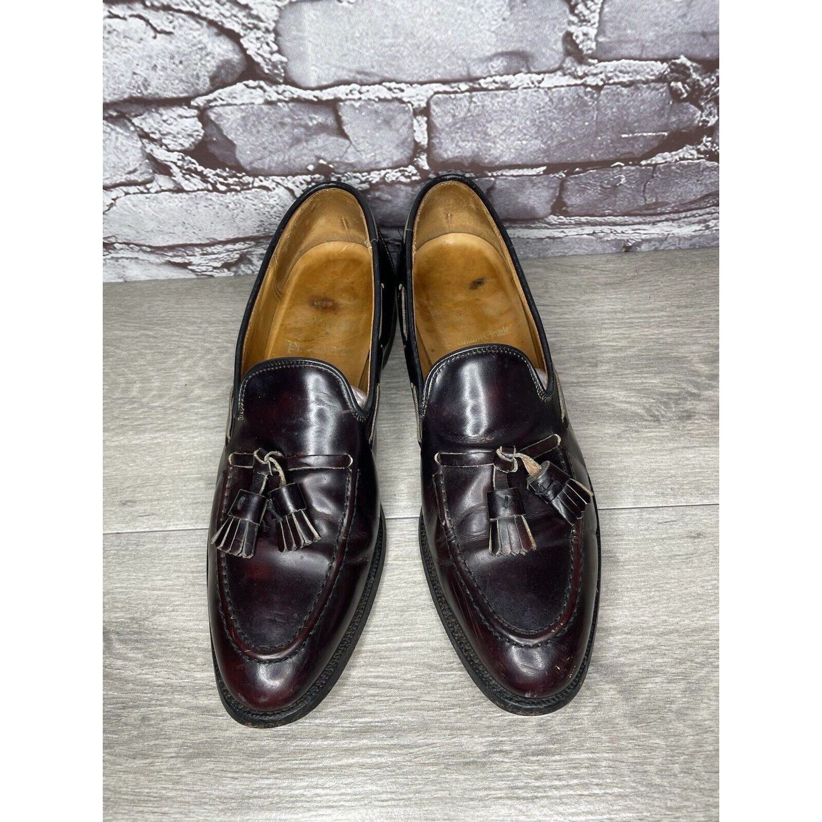 Other Vtg Royal Tweed Burgundy Leather Tassel Loafers Dress Shoes Size US 10 / EU 43 - 20 Thumbnail