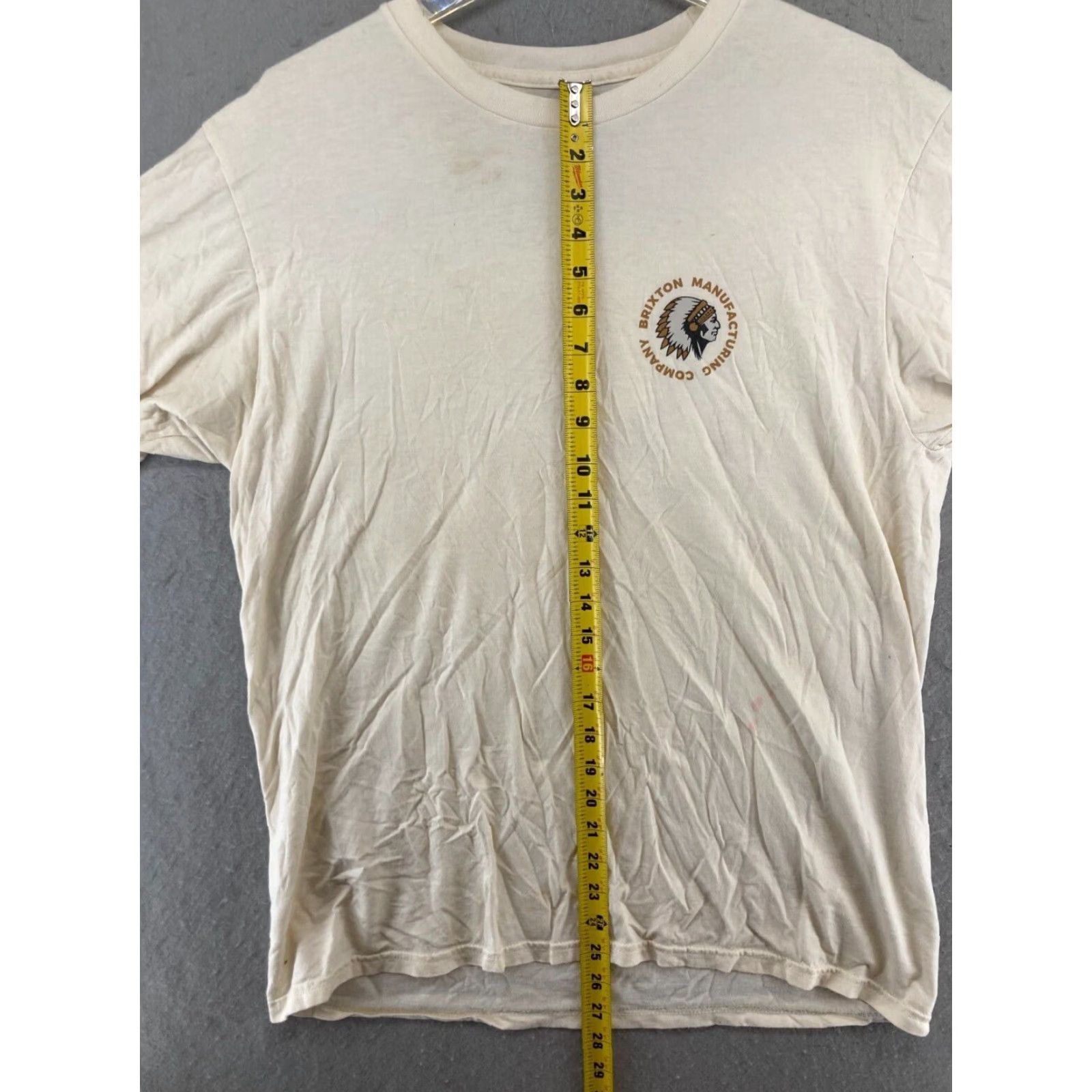 J Brand Brixon TShirt Mens Large Ivory Graphic Print Crew Neck City Classic Manufacturing Promo Shirt Adults Men Size US L / EU 52-54 / 3 - 3 Thumbnail