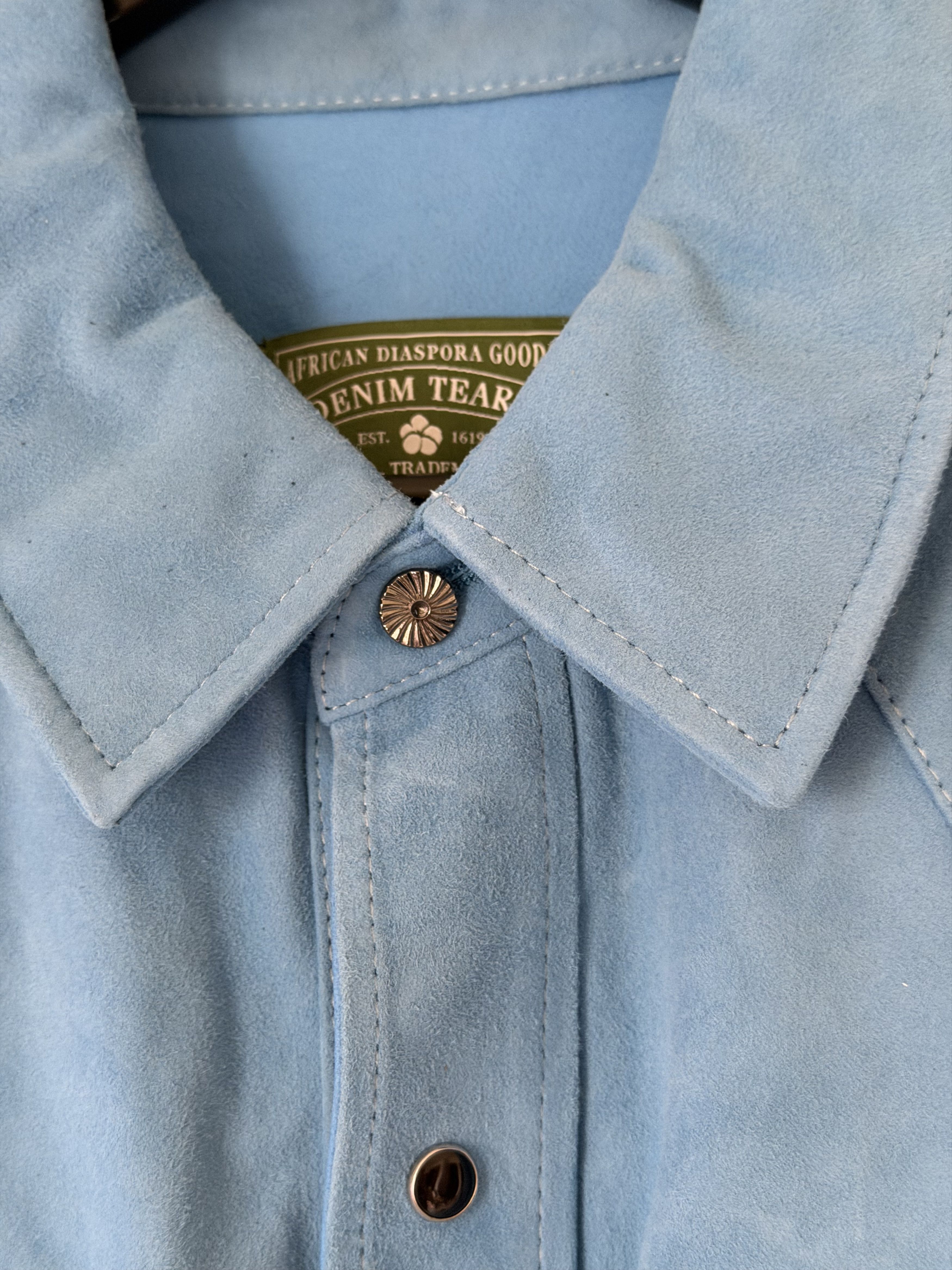 DENIM TEARS Denim Tears Suede Shirt in Blue Size US L / EU 52-54 / 3 - 5 Thumbnail