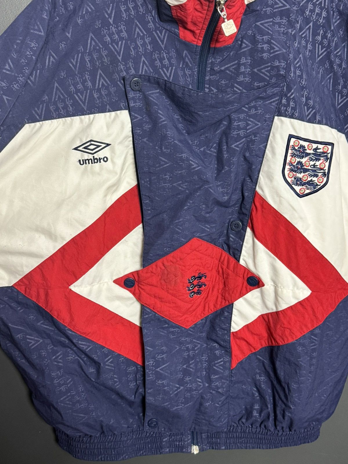 Umbro Vintage England National Team Training Football Jacket Size US L / EU 52-54 / 3 - 3 Thumbnail