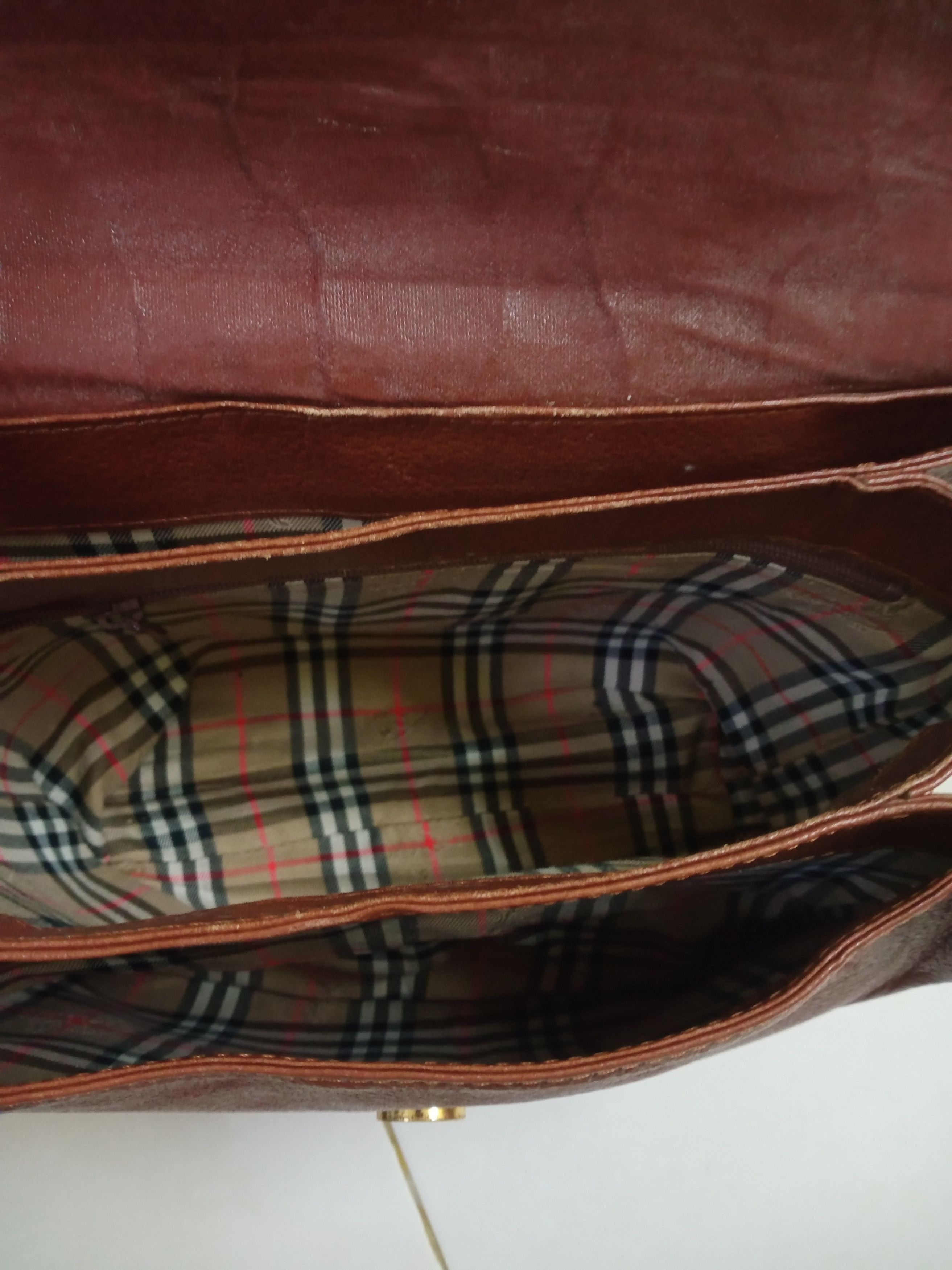 Burberry VINTAGE BURBERRY BROWN LEATHER CROSSBODY BAG Size ONE SIZE - 4 Thumbnail