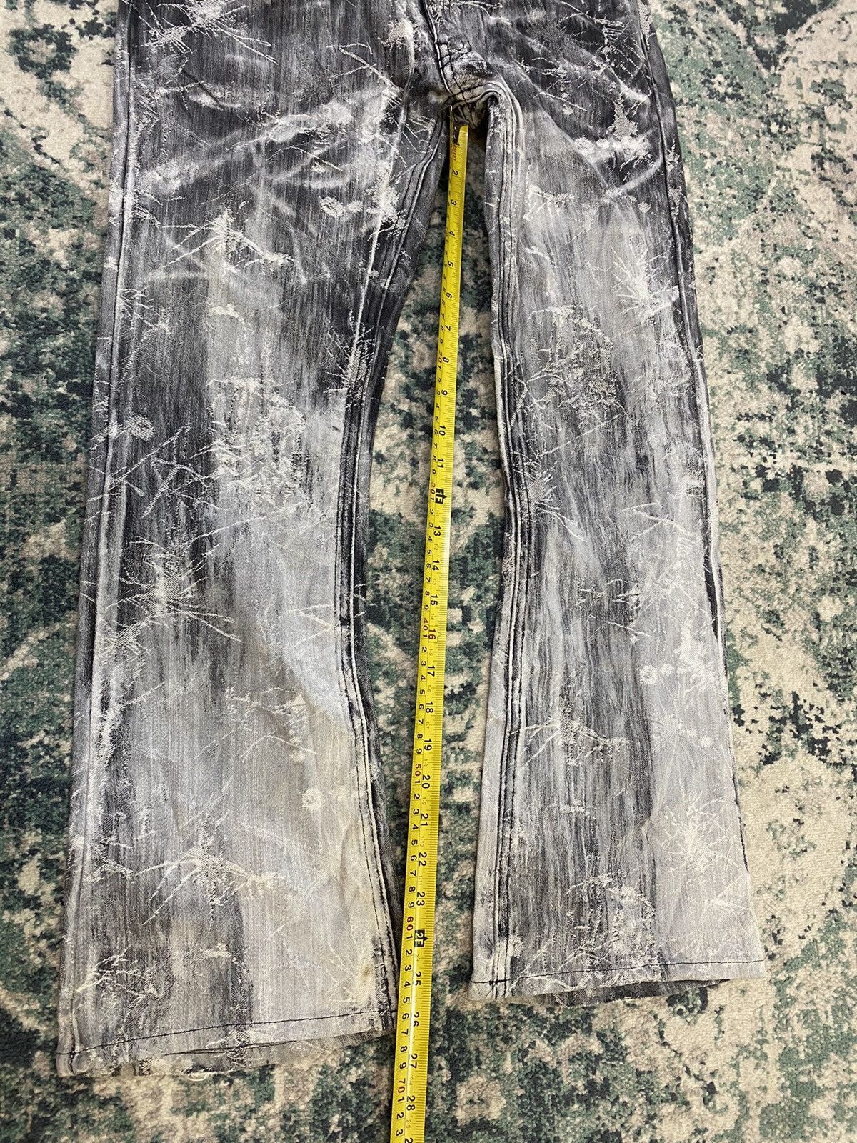 If Six Was Nine EDGE Rupert Spider Web Distressed Flare Denim Pant Size US 29 - 12 Thumbnail