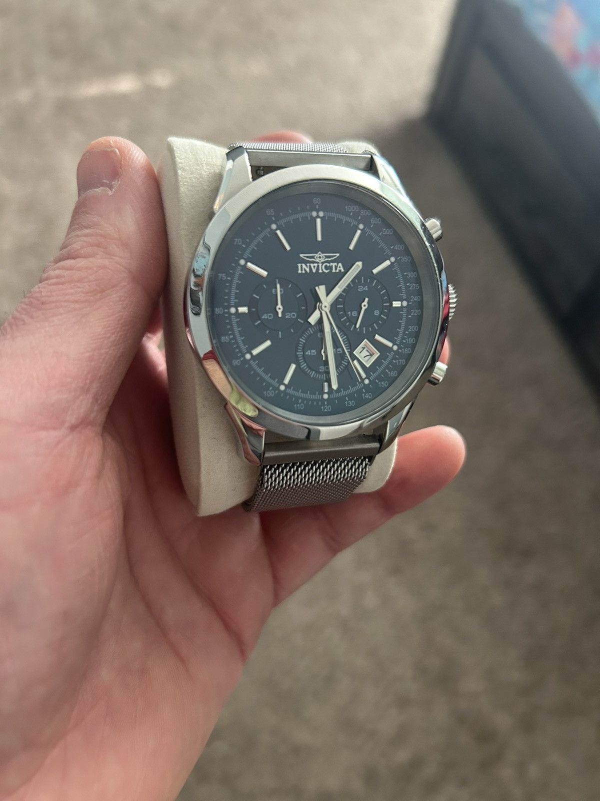 Invicta Invicta Blue Dial Silver Chronograph Watch Size ONE SIZE - 2 Thumbnail