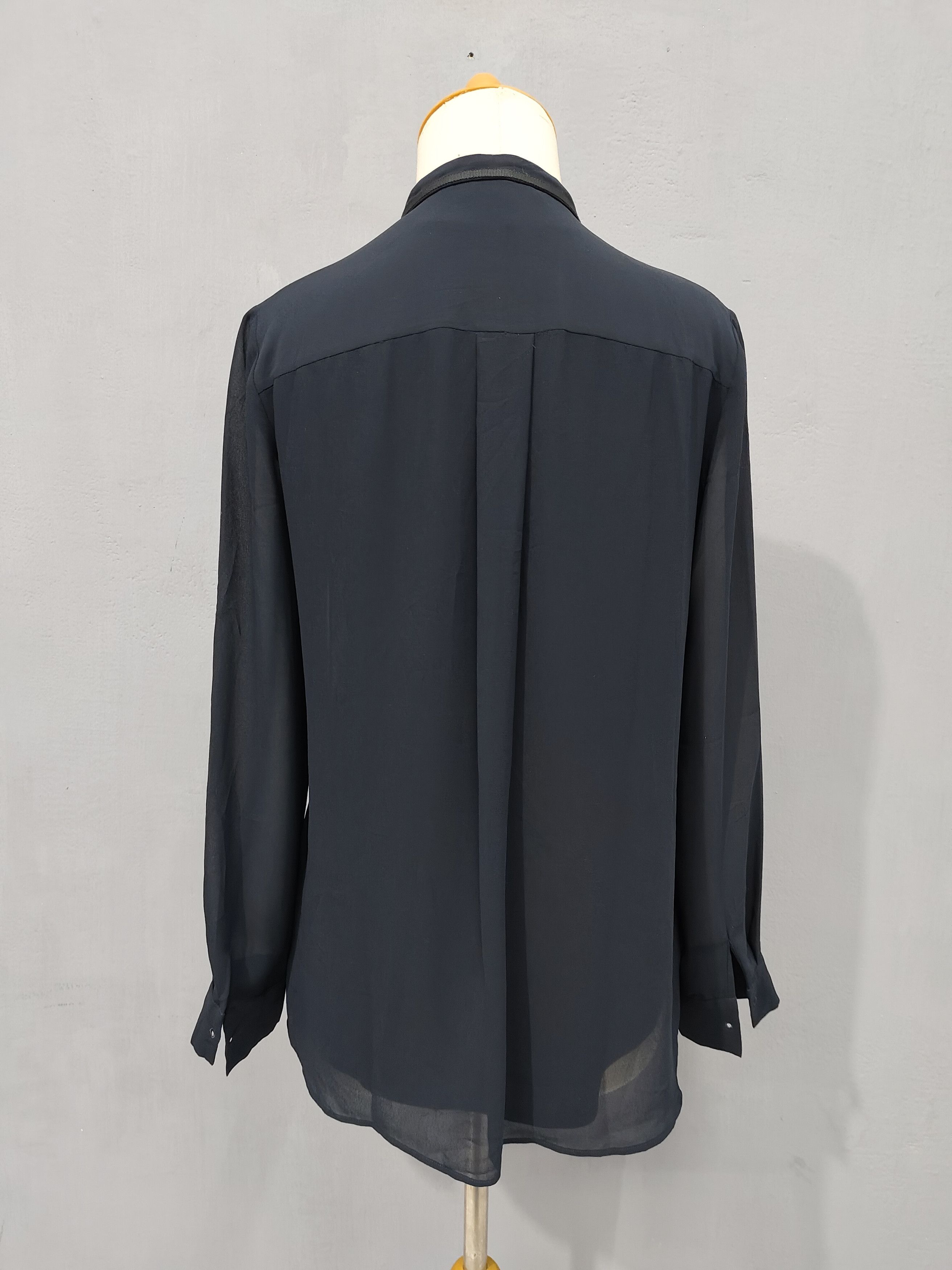 Antonio Berardi 💥 Berardi 💥 Tiered Ruffle Front Sheer Top Blouse Size M / US 6-8 / IT 42-44 - 4 Thumbnail