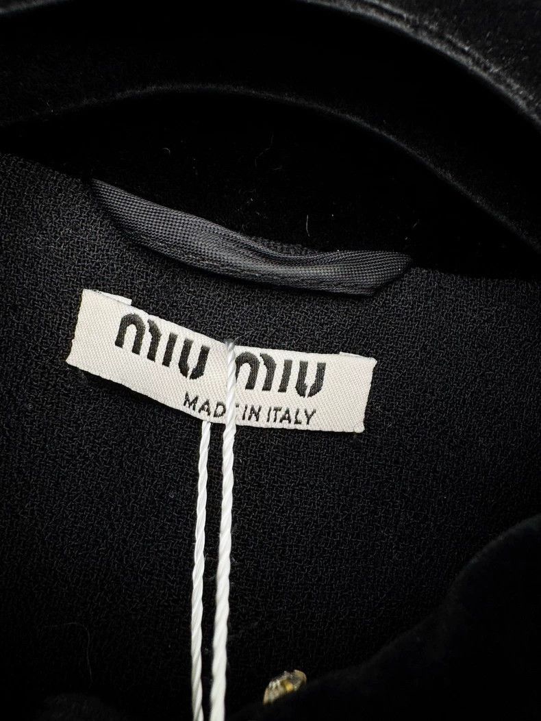 Prada Miumiu Water Rhinestone Wool Coat -2505 Size S / US 4 / IT 40 - 2 Thumbnail