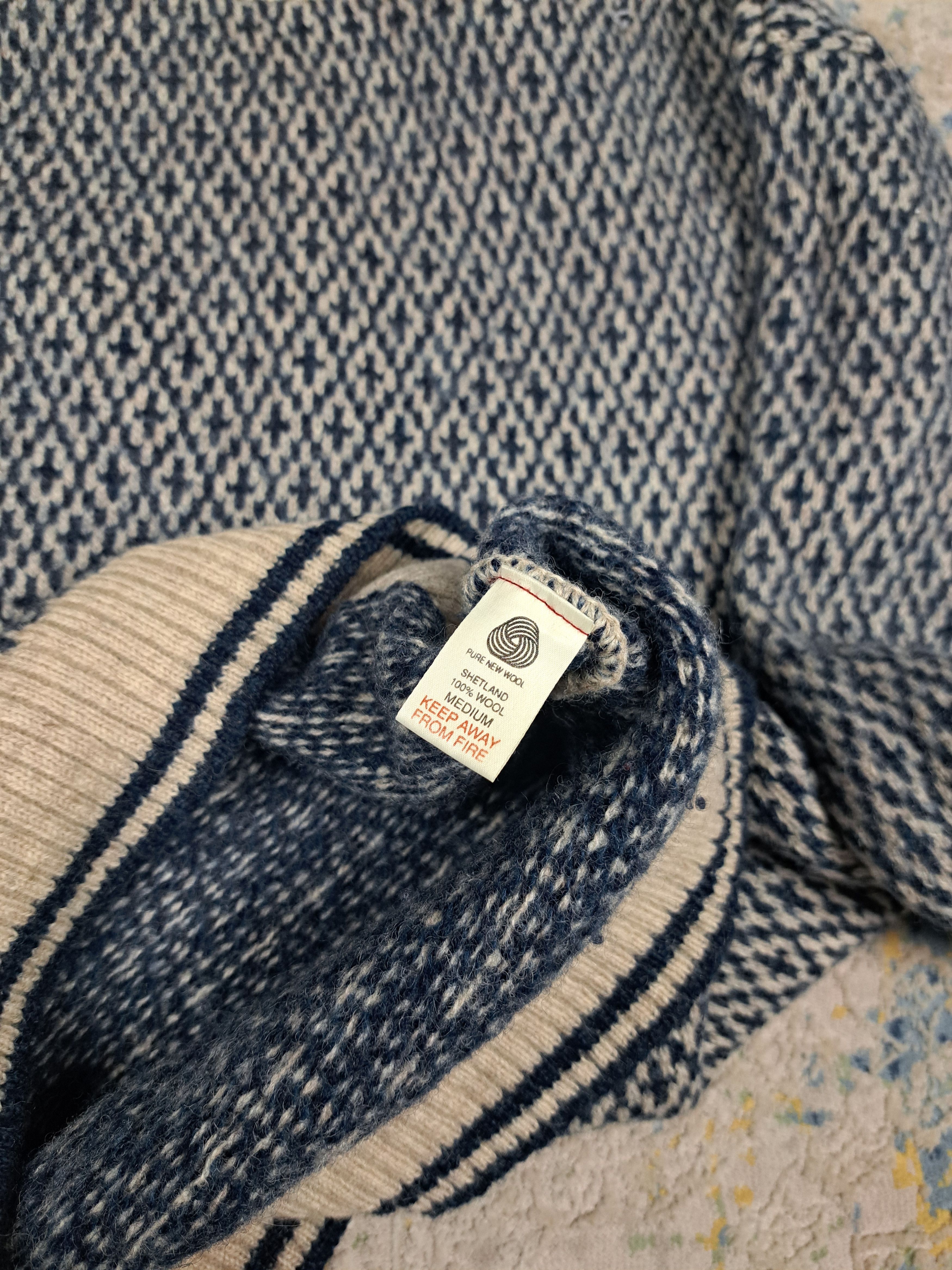 Aran Isles Knitwear Burton Menswear Shetland Wool Sweater Aran Heavy Knit Size US M / EU 48-50 / 2 - 4 Thumbnail