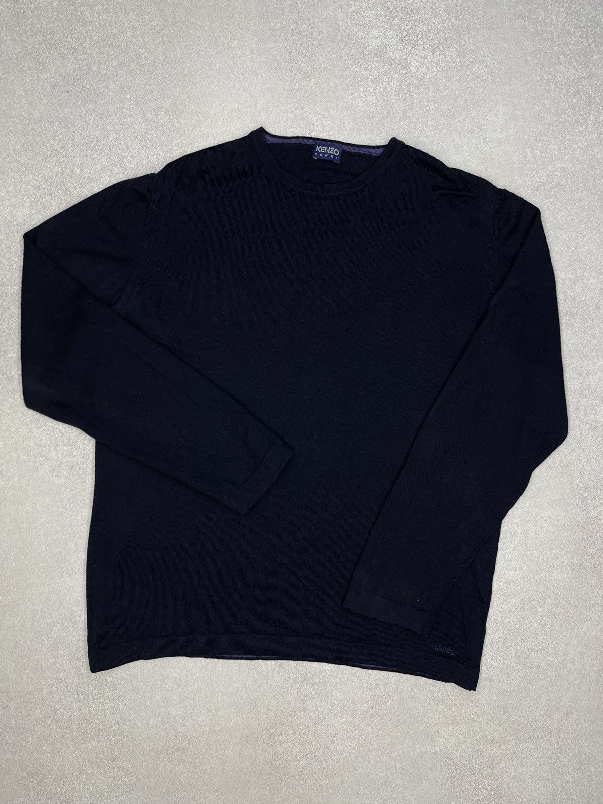 Kenzo Mens Kenzo Homme Sweater Wool Navy Y2K Luxury Size US L / EU 52-54 / 3 - 2 Thumbnail