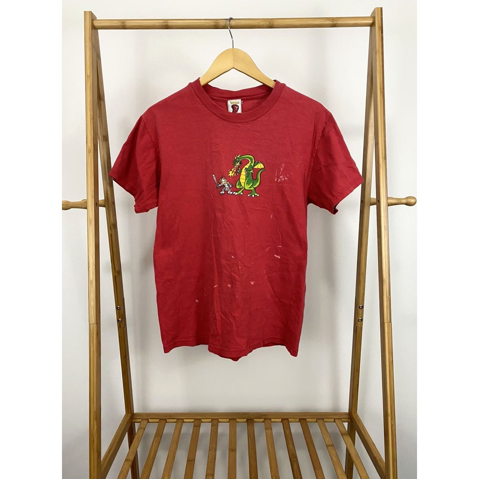 Vintage VTG To The Edge Prime Cut Dragon Skate Knight Doubled Sided Graphic T-Shirt M Mens Red Short Sleeve Size M Size US M / EU 48-50 / 2 - 2 Thumbnail